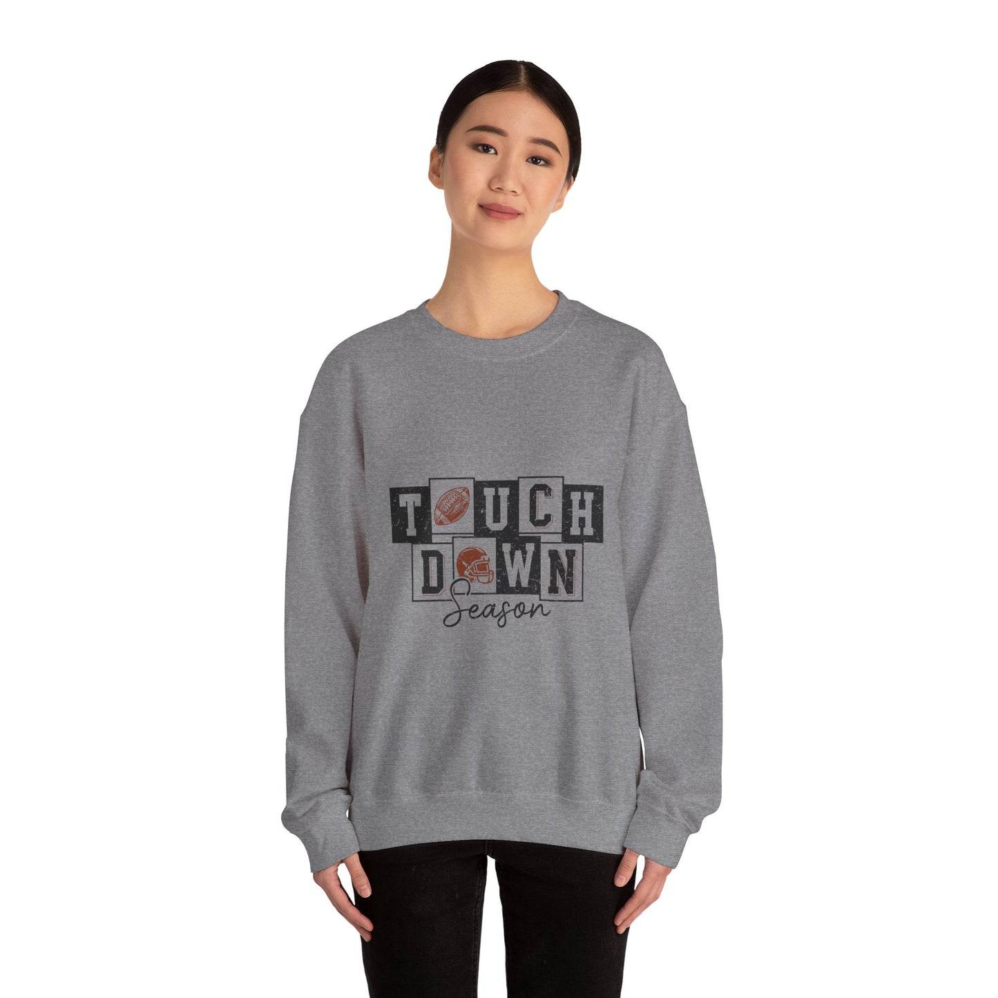 Touchdown Season Crewneck Sweatshirt | Unisex Heavy Blend | Perfect for Game Day, Football Fans, Sports Enthusiasts, Cozy Apparel