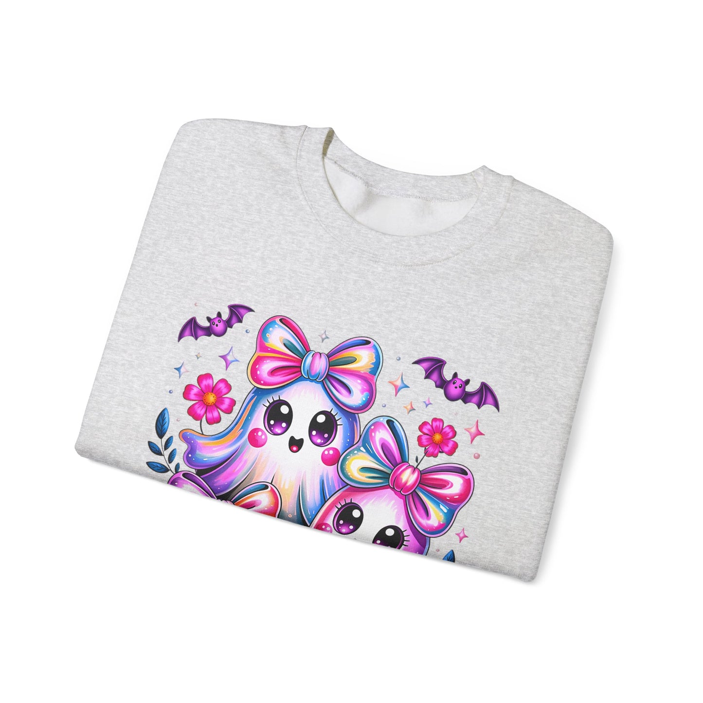 Colorful Ghosts Crewneck Sweatshirt, Cute Halloween Pullover, Cozy Fall Fashion, Spooky Sweatshirt for Women, Gifts for Ghost Lovers