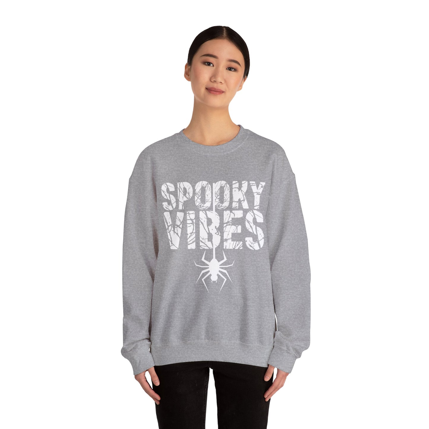 SPOOKY VIBES, Cozy Unisex Crewneck Sweatshirt - Perfect for Lounging, Gift for Him and Her, Fall Fashion, Casual Wear, Birthday Gift, Cozy Layer