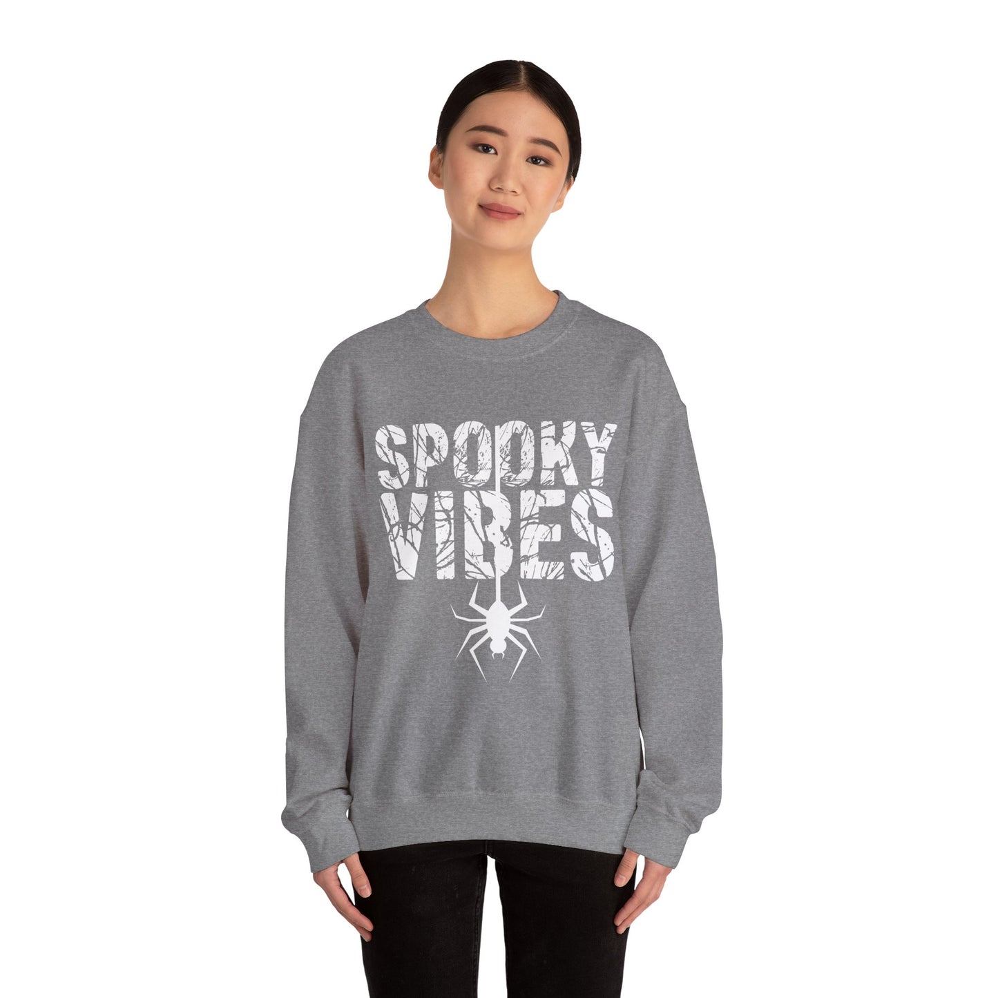 SPOOKY VIBES, Cozy Unisex Crewneck Sweatshirt - Perfect for Lounging, Gift for Him and Her, Fall Fashion, Casual Wear, Birthday Gift, Cozy Layer