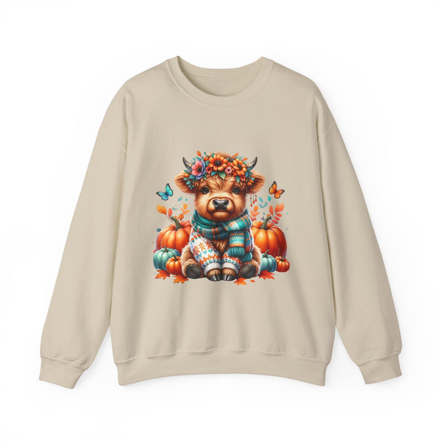 Harvest Highland Cow Sweatshirt, Cozy Fall Apparel, Gift for Animal Lovers, Autumn Fashion, Cute Farm Style