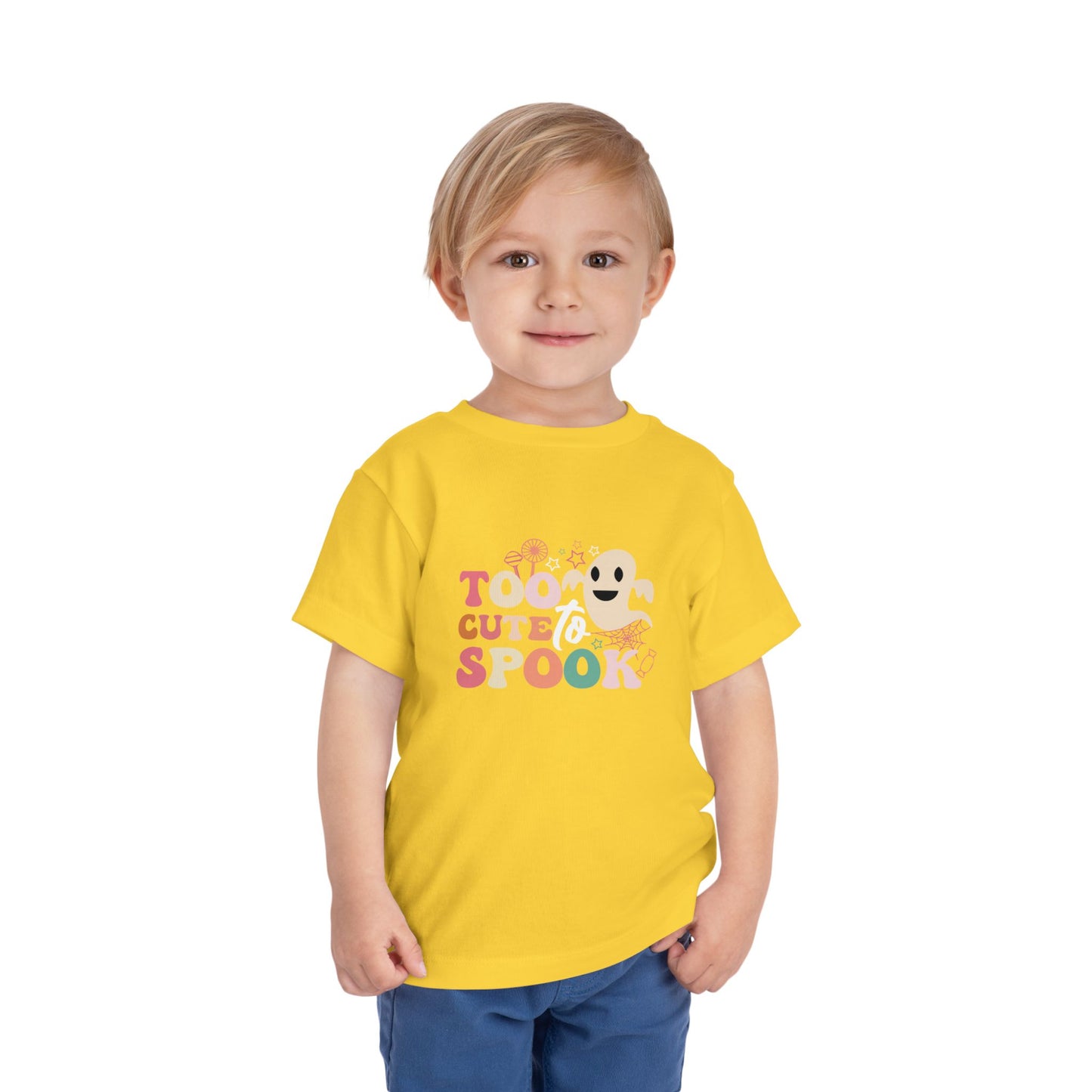 Toddler Tee with Cute Spooky Ghost Design, Halloween Kids Shirt, Trick or Treat Apparel, Toddler Ghost T-Shirt, Fall Outfit