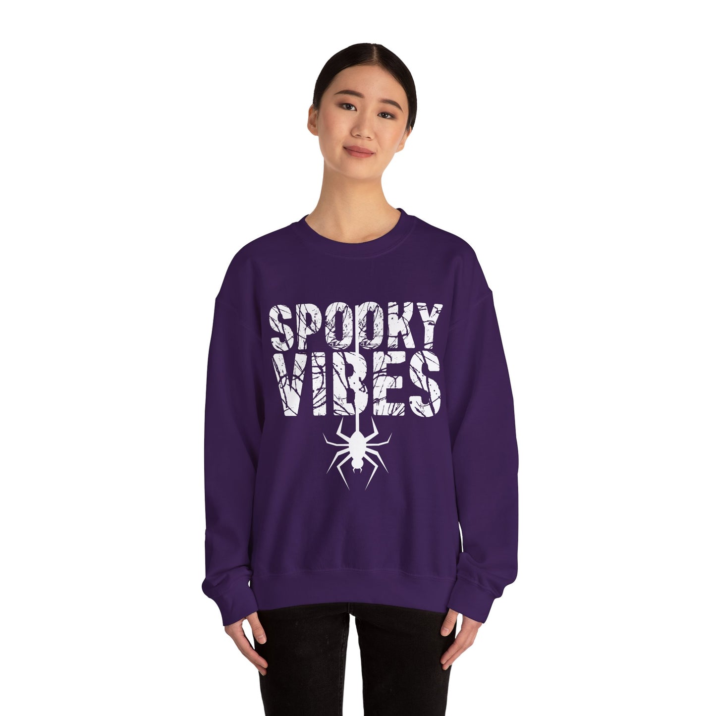 SPOOKY VIBES, Cozy Unisex Crewneck Sweatshirt - Perfect for Lounging, Gift for Him and Her, Fall Fashion, Casual Wear, Birthday Gift, Cozy Layer