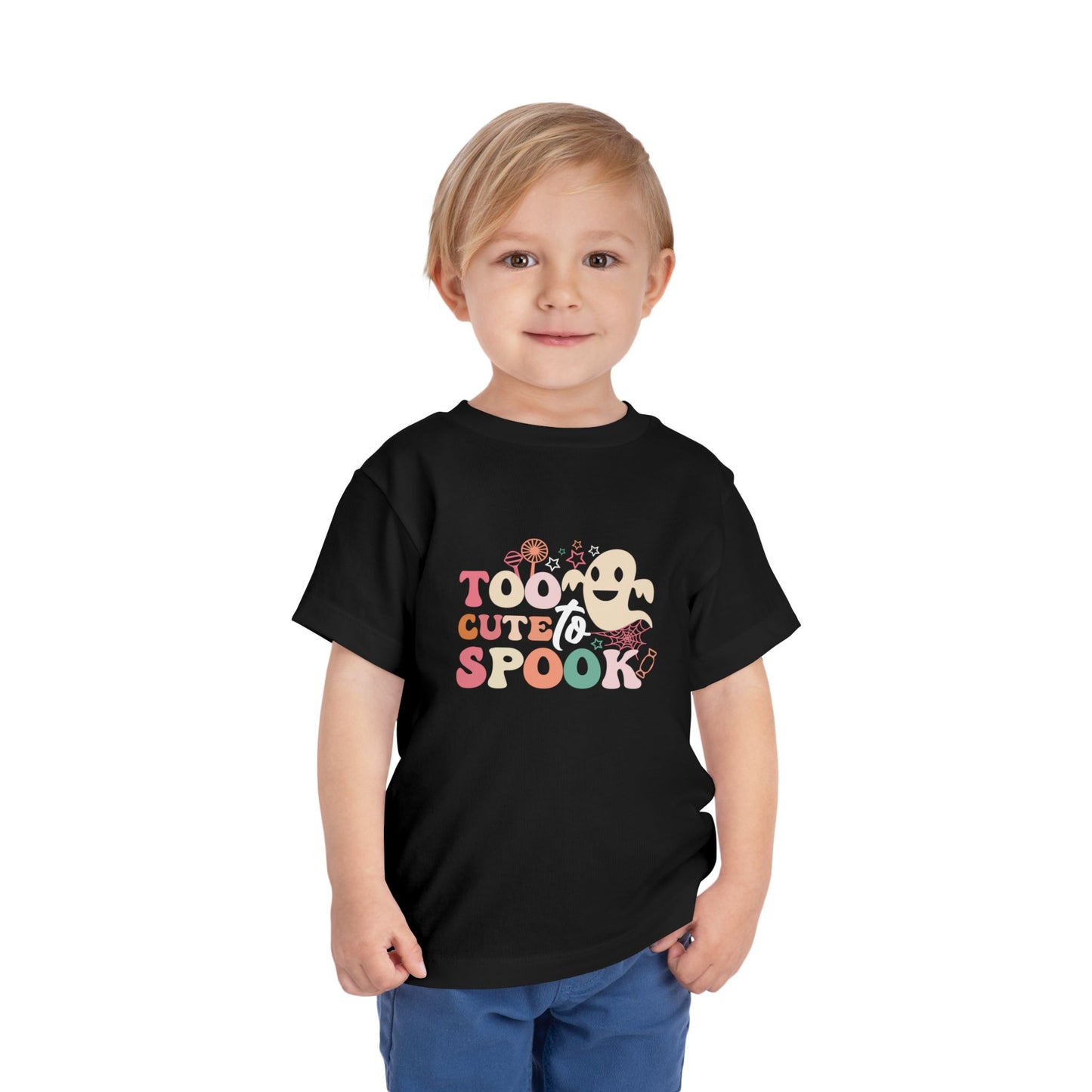 Toddler Tee with Cute Spooky Ghost Design, Halloween Kids Shirt, Trick or Treat Apparel, Toddler Ghost T-Shirt, Fall Outfit