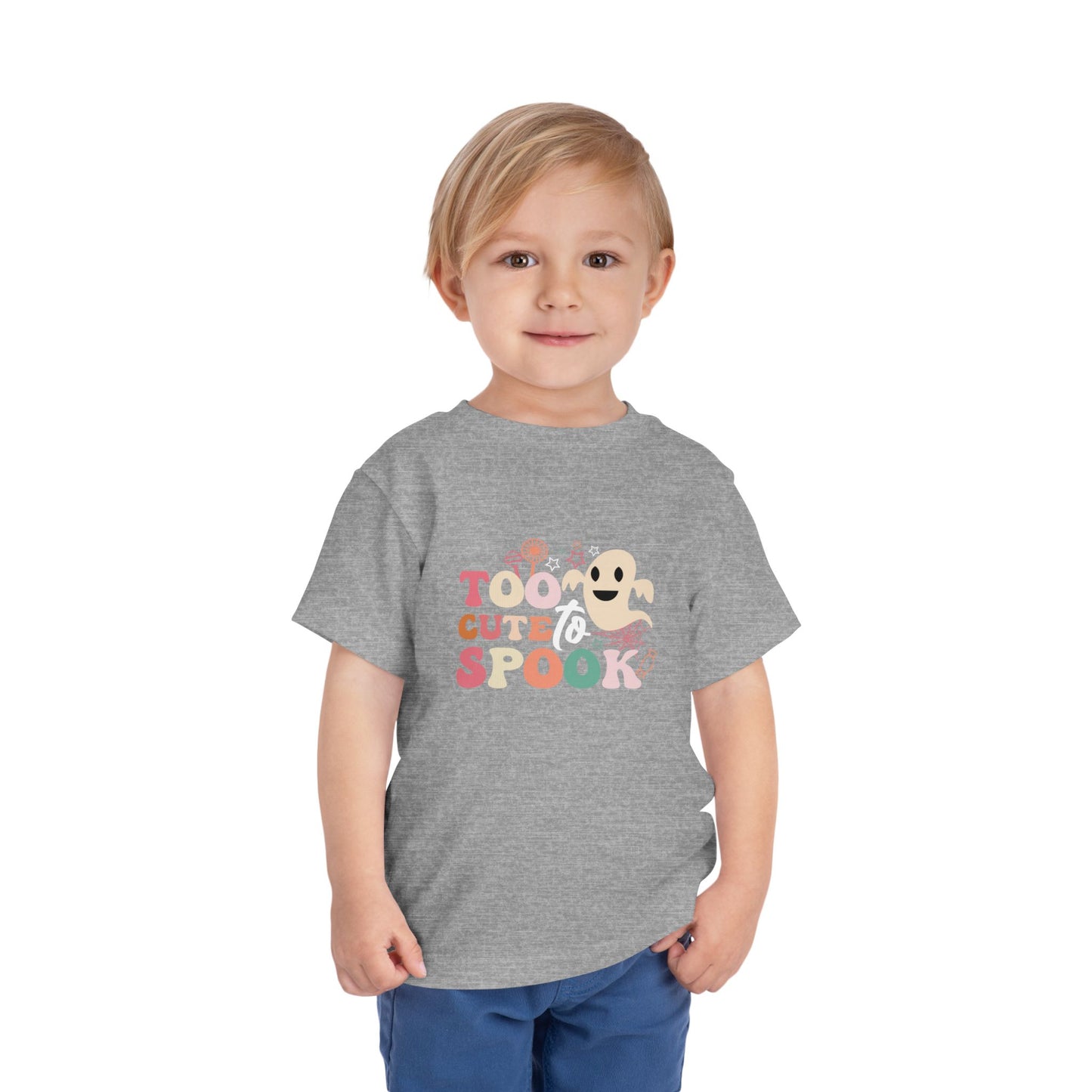 Toddler Tee with Cute Spooky Ghost Design, Halloween Kids Shirt, Trick or Treat Apparel, Toddler Ghost T-Shirt, Fall Outfit