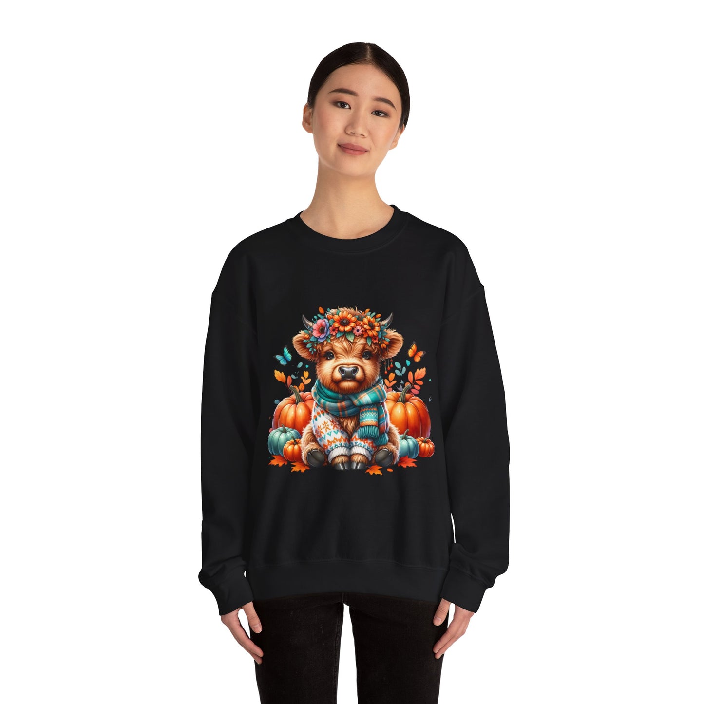 Harvest Highland Cow Sweatshirt, Cozy Fall Apparel, Gift for Animal Lovers, Autumn Fashion, Cute Farm Style