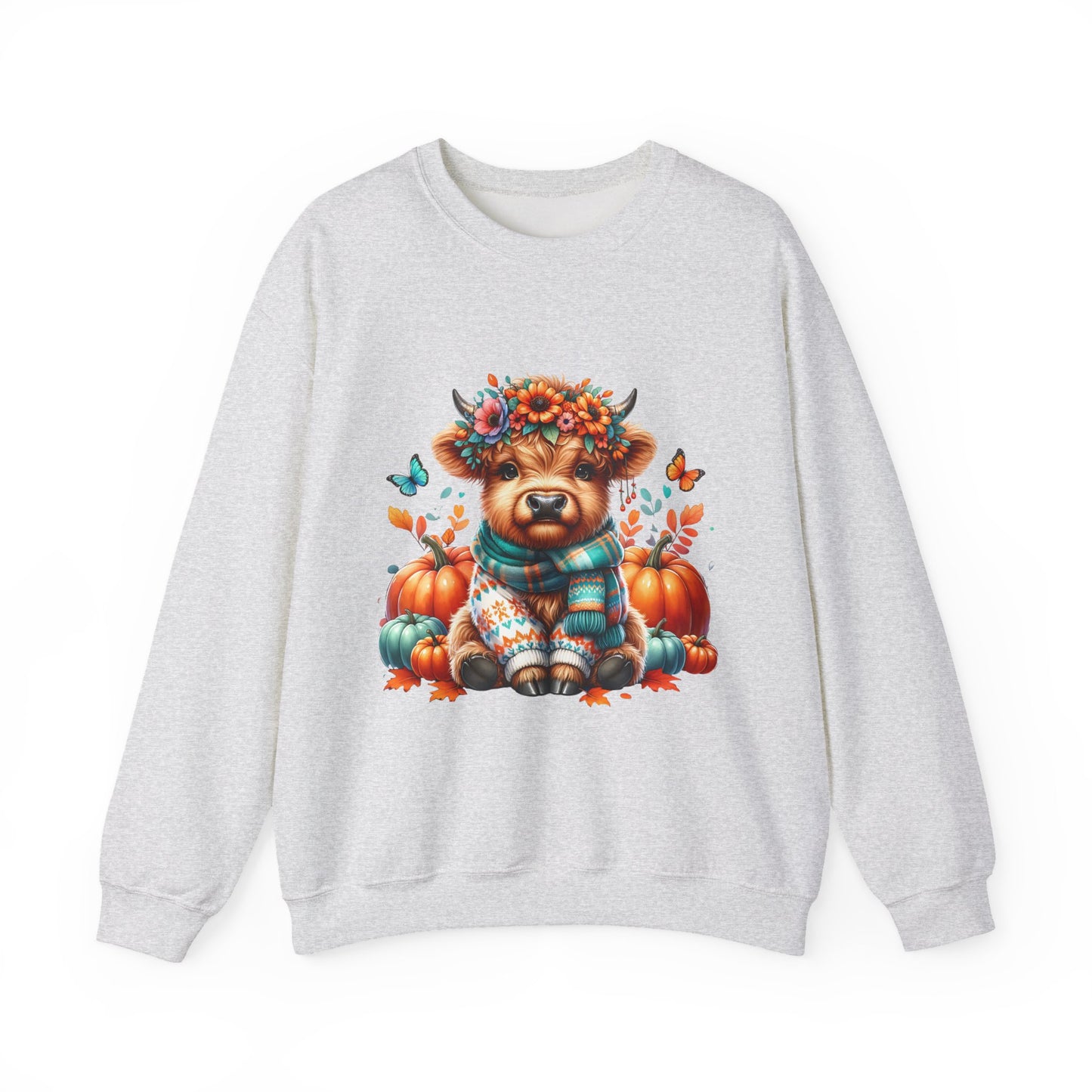 Harvest Highland Cow Sweatshirt, Cozy Fall Apparel, Gift for Animal Lovers, Autumn Fashion, Cute Farm Style