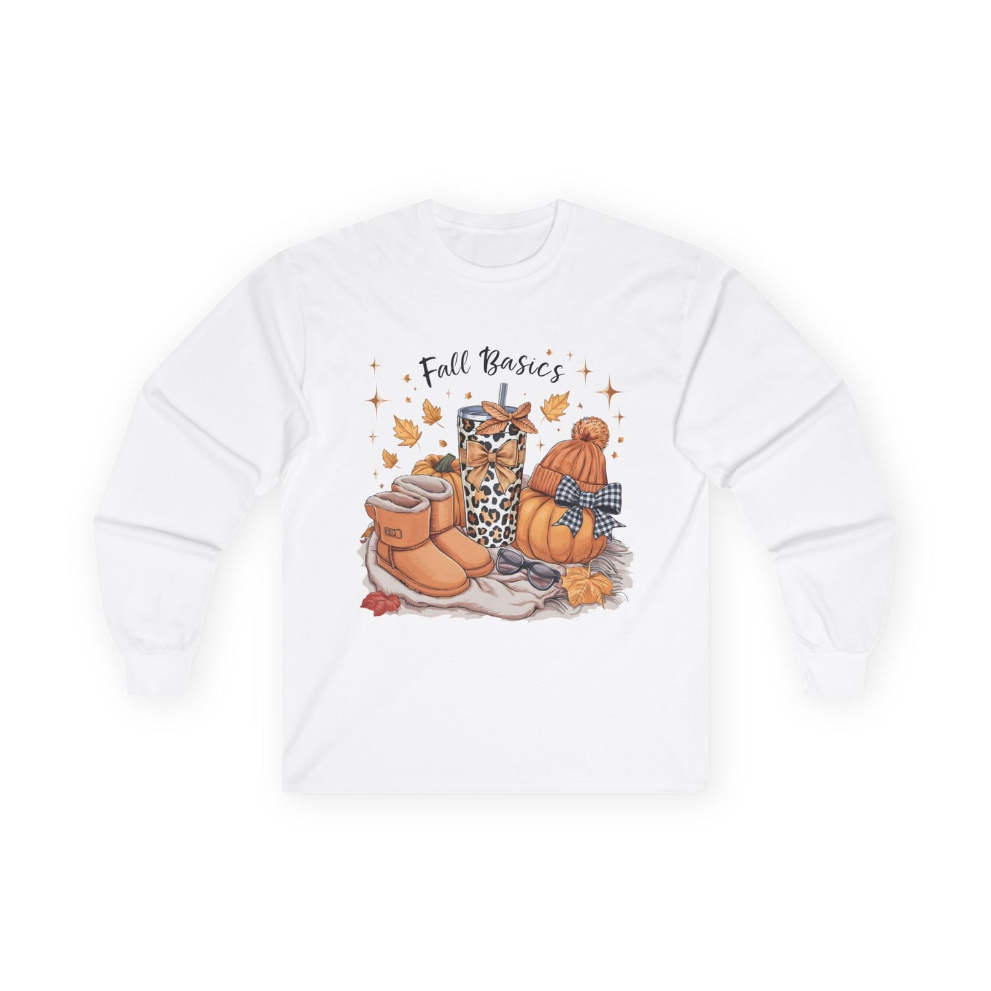 Cozy Fall Long Sleeve Tee - Perfect for Autumn, Halloween, Thanksgiving, Gift for Her, Casual Style, Bulky Sweater Look