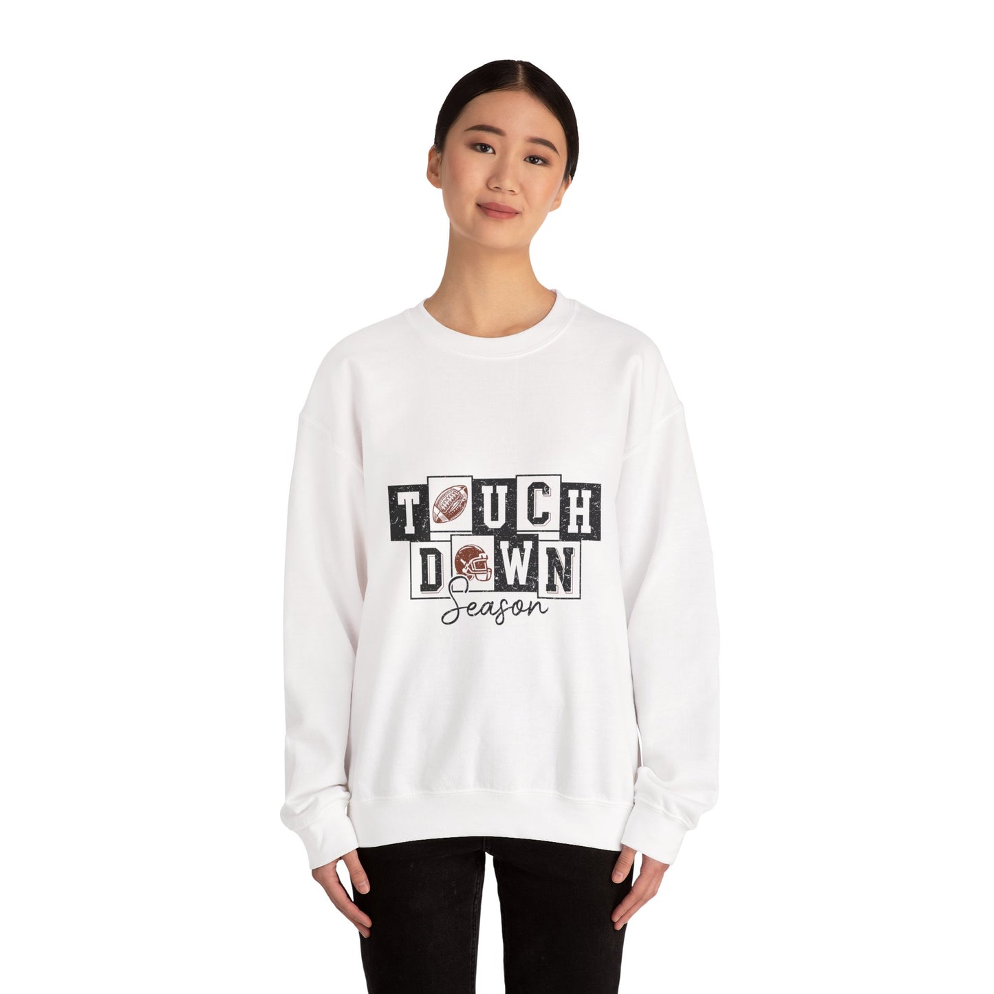 Touchdown Season Crewneck Sweatshirt | Unisex Heavy Blend | Perfect for Game Day, Football Fans, Sports Enthusiasts, Cozy Apparel