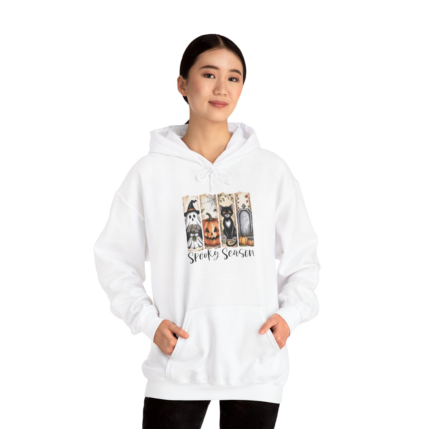 Spooky Season Hooded Sweatshirt | Halloween Fashion, Cozy Hoodie, Dog Lover Gift, Fall Apparel, Unisex Sweatshirt