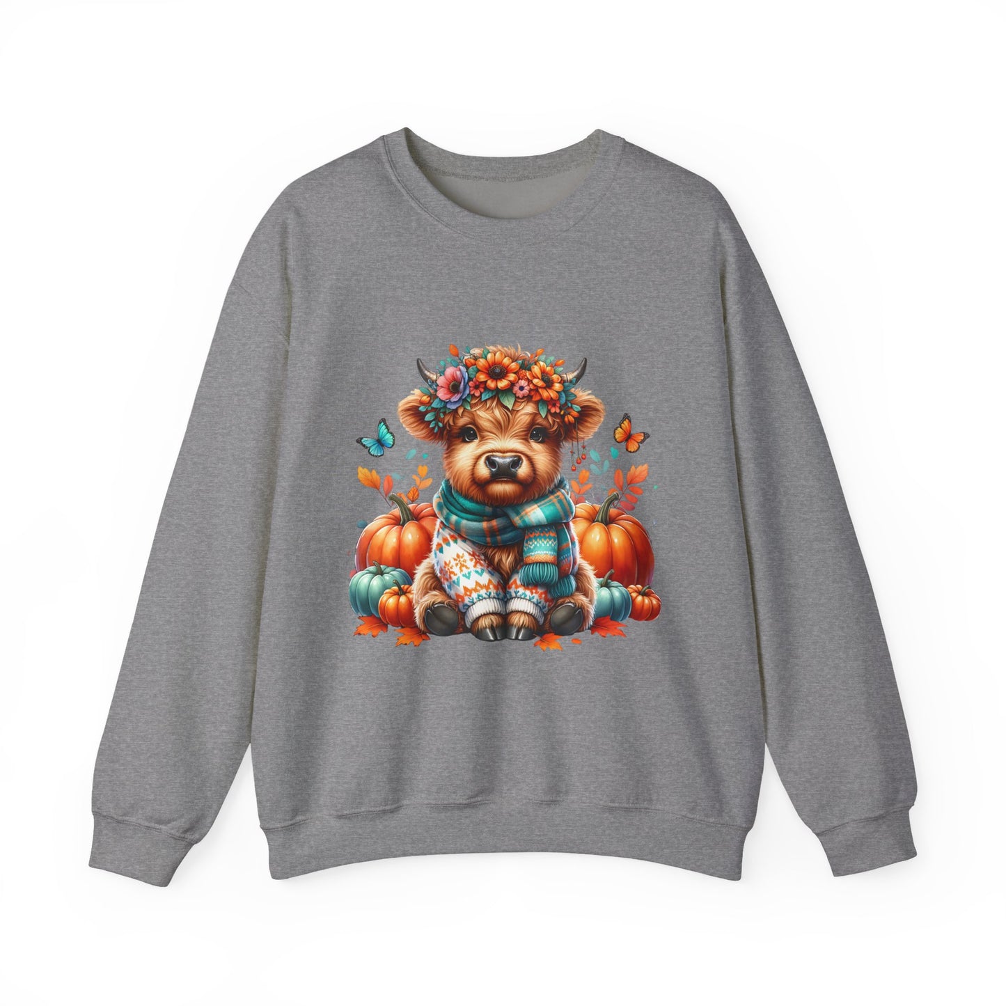 Harvest Highland Cow Sweatshirt, Cozy Fall Apparel, Gift for Animal Lovers, Autumn Fashion, Cute Farm Style