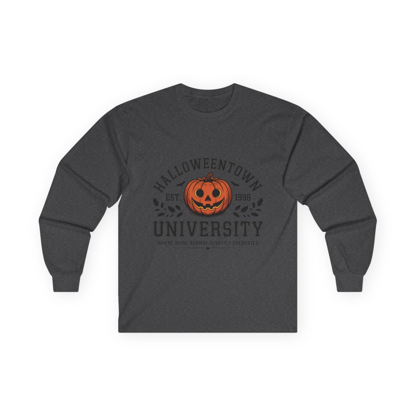 Halloween-Themed Long Sleeve Tee, Fun Fall Apparel, Cozy Layering, Perfect for Halloween Parties, Unisex Gift