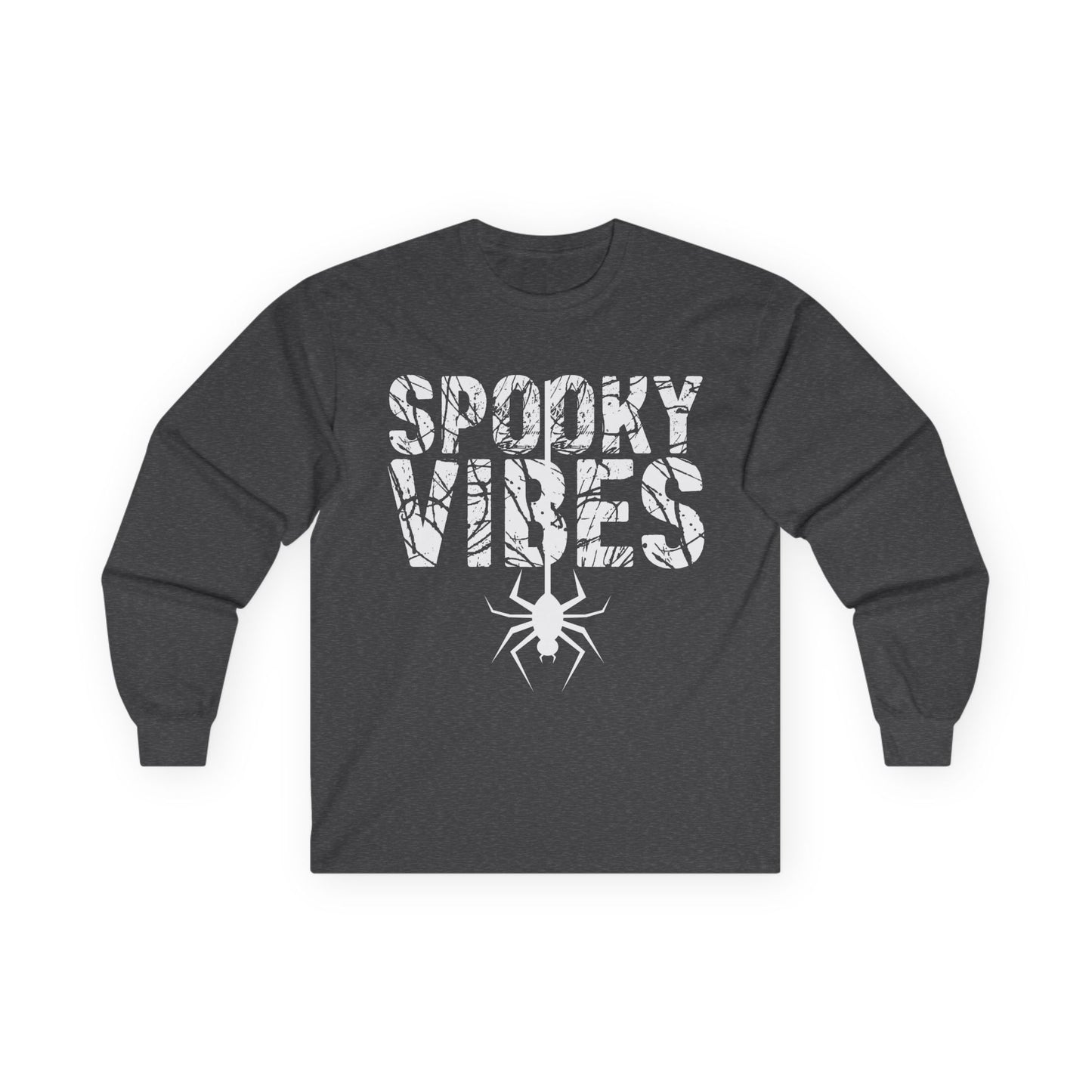 Spooky Vibes Long Sleeve Tee | Halloween Shirt, Ghostly Apparel, Fall Fashion, Unisex Graphic Top, Perfect for Halloween Parties