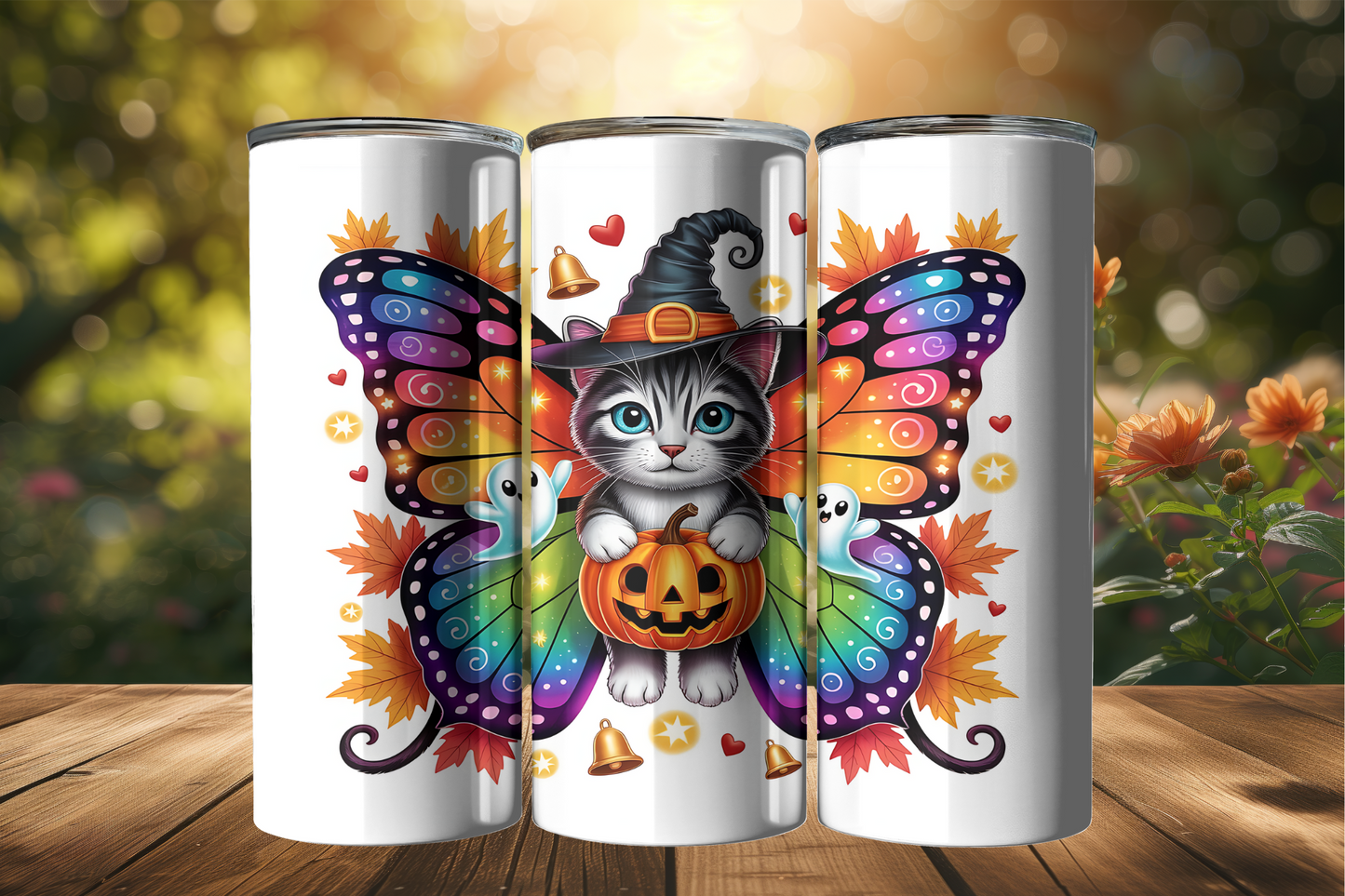 Halloween Cat 20oz Tumbler with Lid and Straw