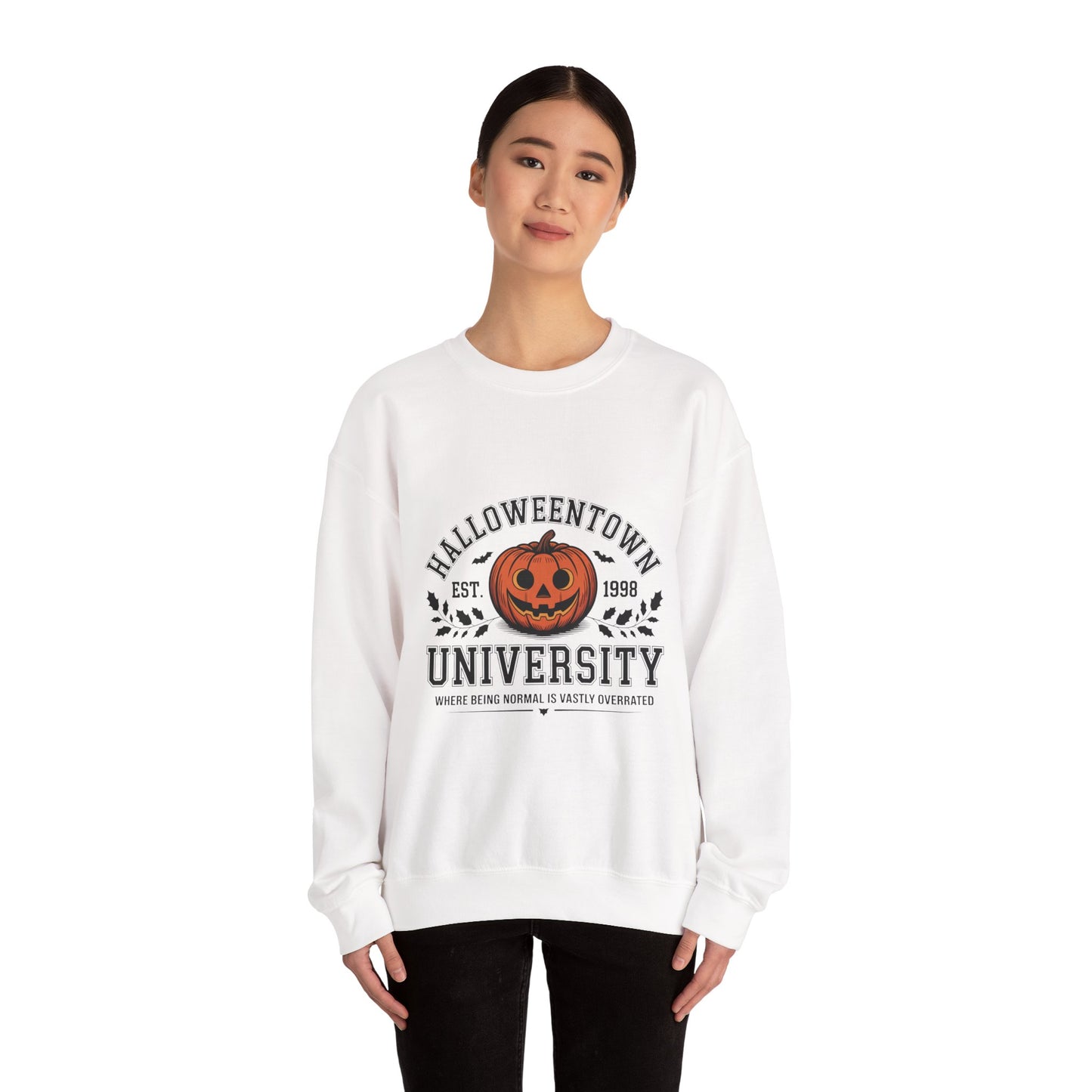Halloween Town University Sweatshirt | Cozy Fall Apparel, Unisex Crewneck, Pumpkin Design, Halloween Gifts, Casual Style