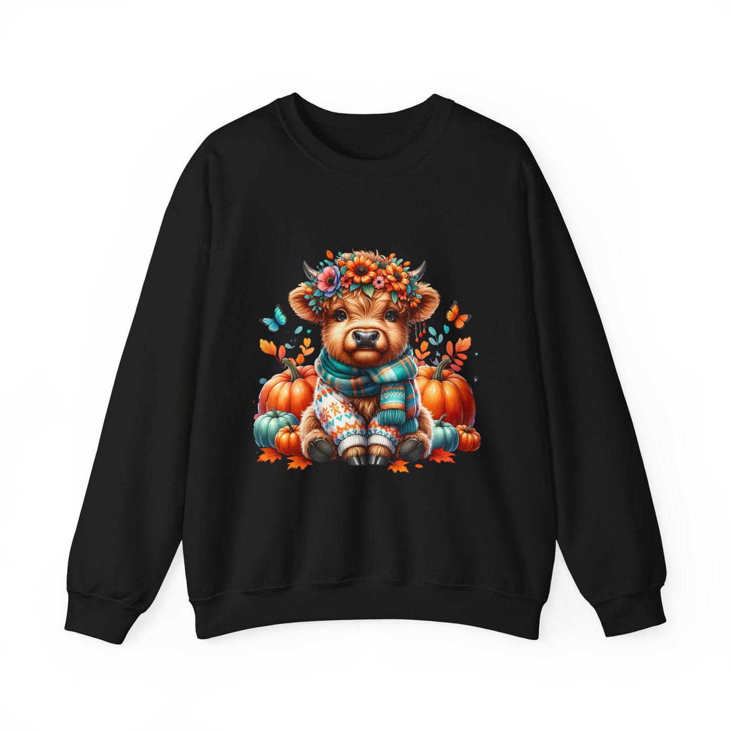 Harvest Highland Cow Sweatshirt, Cozy Fall Apparel, Gift for Animal Lovers, Autumn Fashion, Cute Farm Style