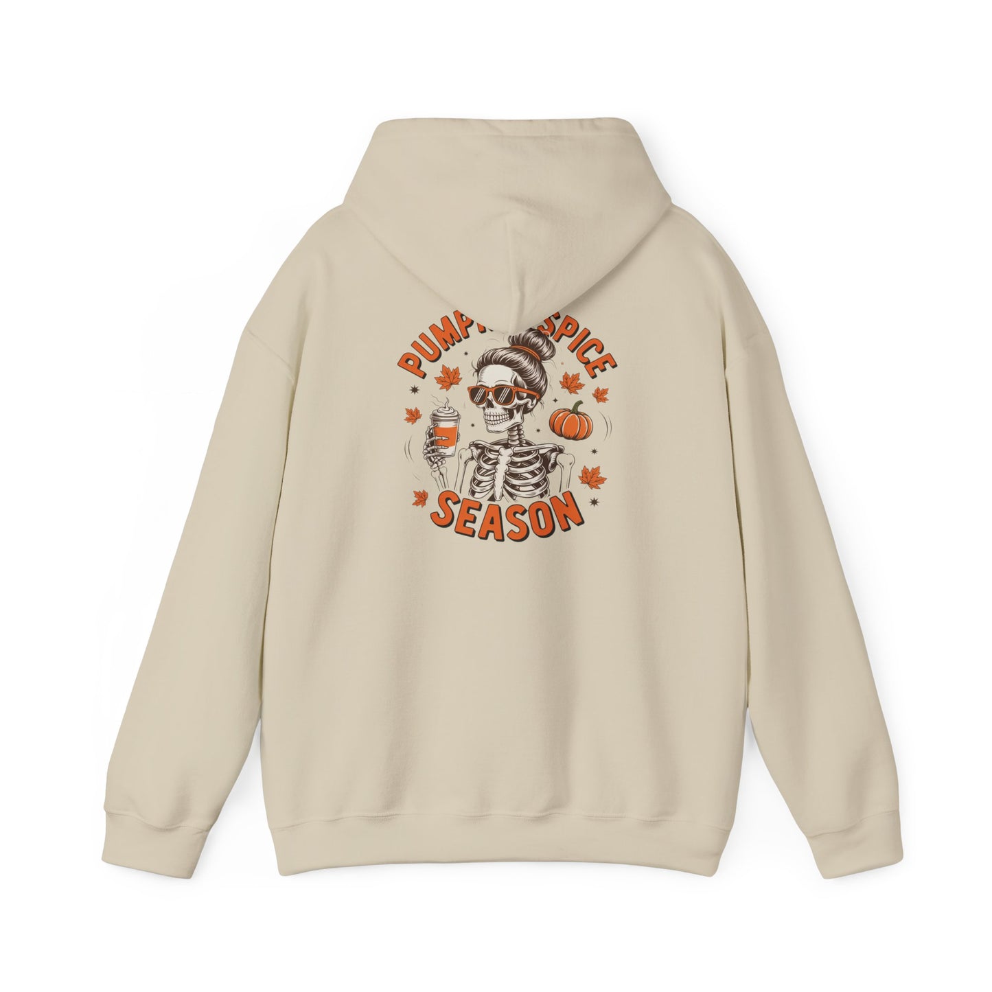Fall Vibes Skeleton Hoodie, Unisex Halloween Sweatshirt, Cozy Pumpkin Spice Sweatshirt, Unique Autumn Gift, Spooky Season Apparel
