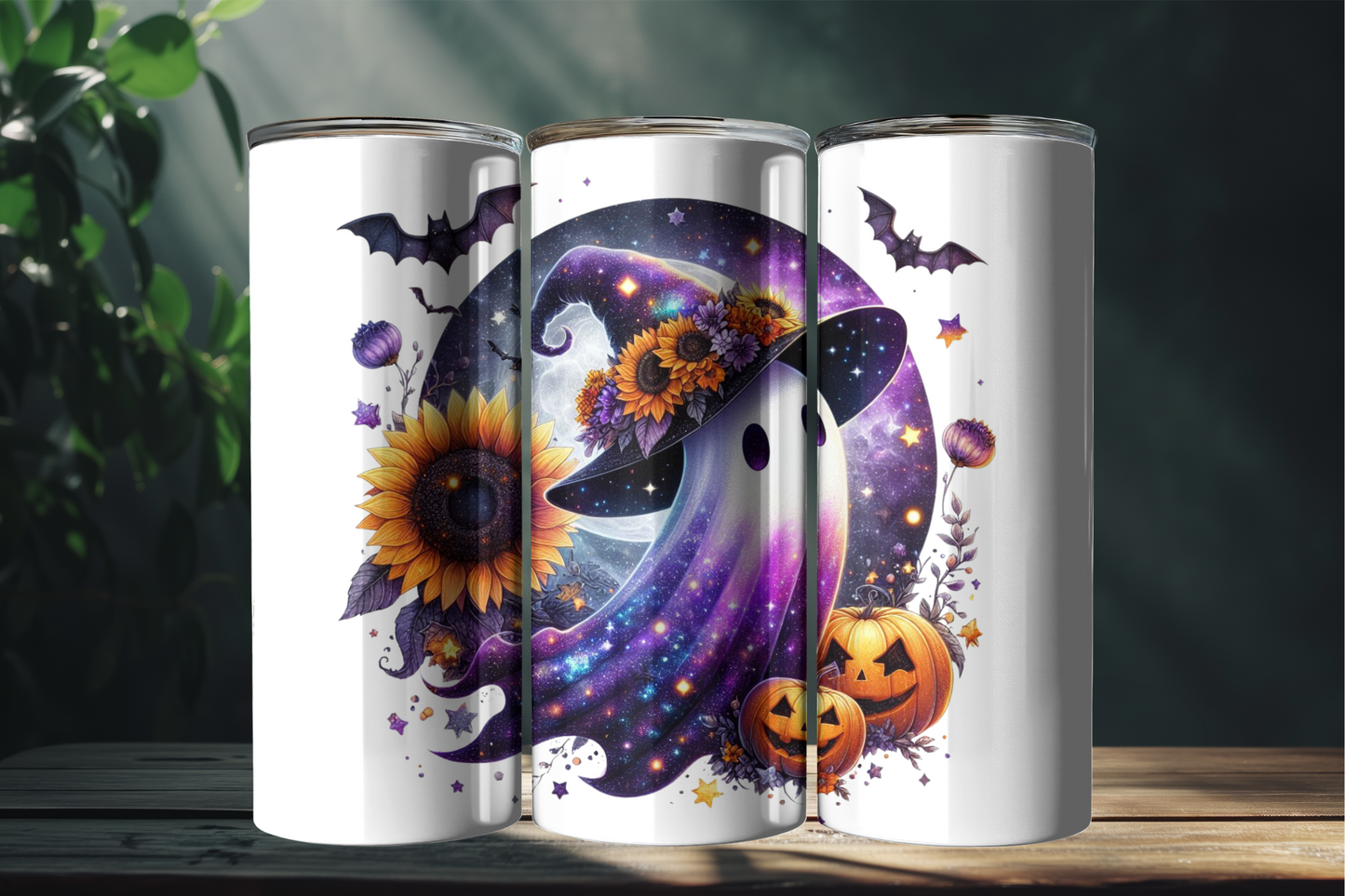 Sunflower Star Ghost 20oz Tumbler with Lid and Straw