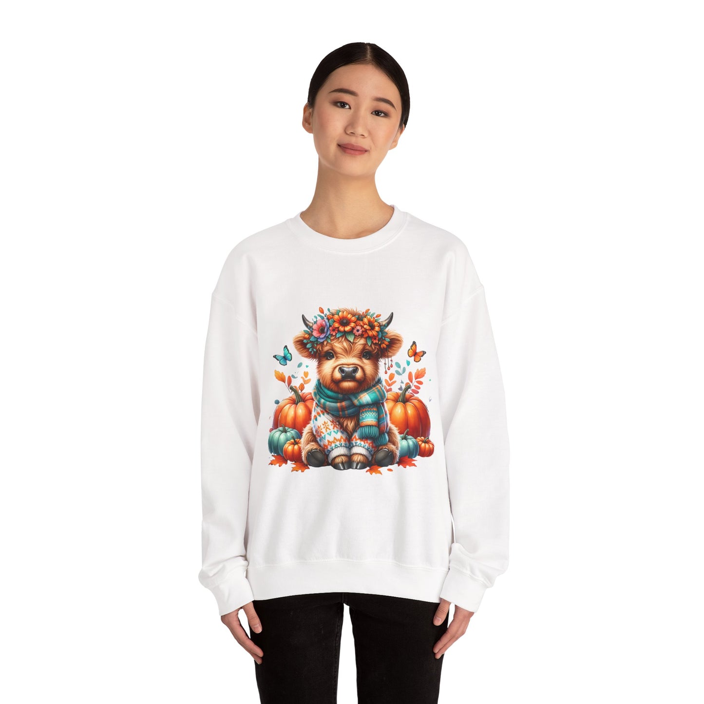 Harvest Highland Cow Sweatshirt, Cozy Fall Apparel, Gift for Animal Lovers, Autumn Fashion, Cute Farm Style