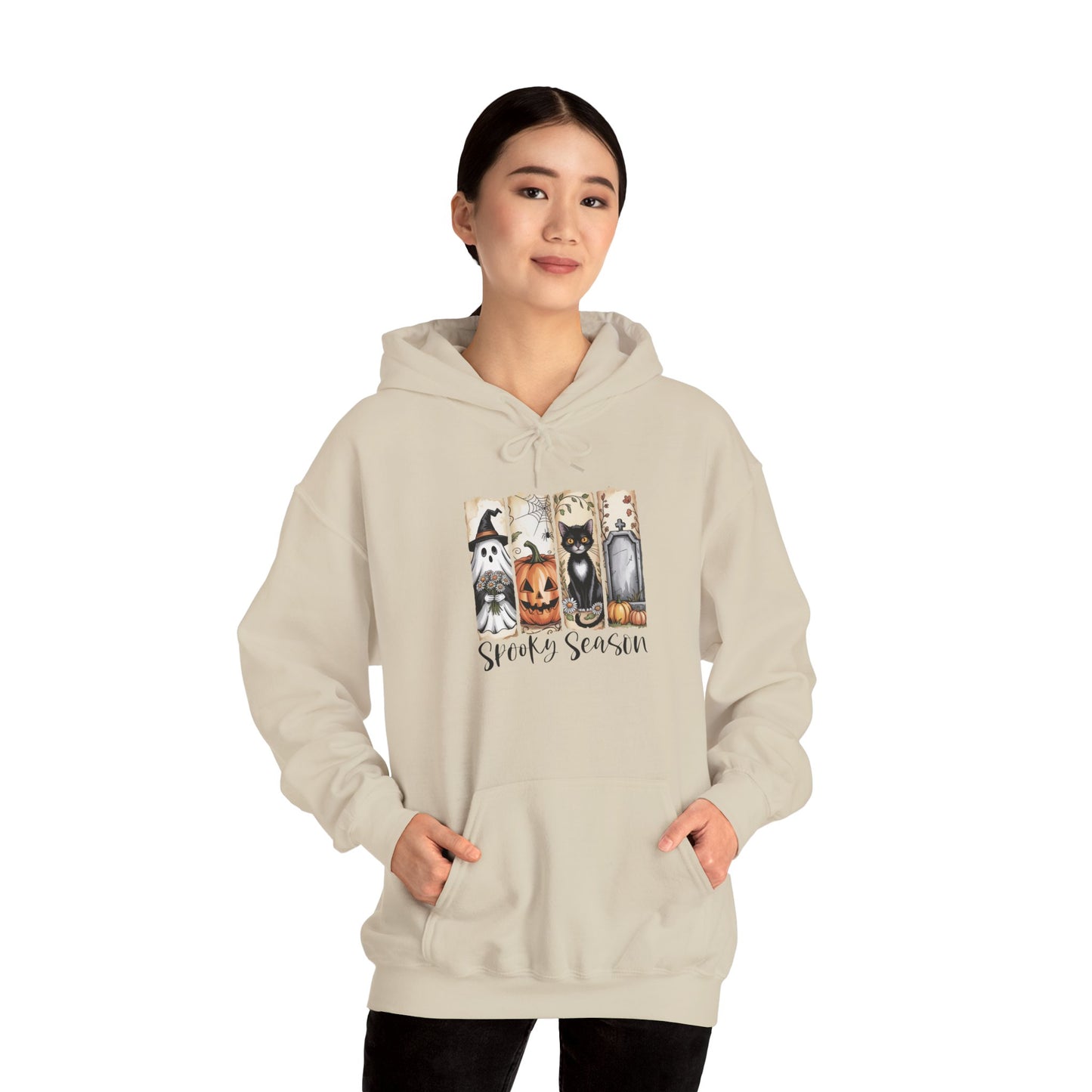 Spooky Season Hooded Sweatshirt | Halloween Fashion, Cozy Hoodie, Dog Lover Gift, Fall Apparel, Unisex Sweatshirt