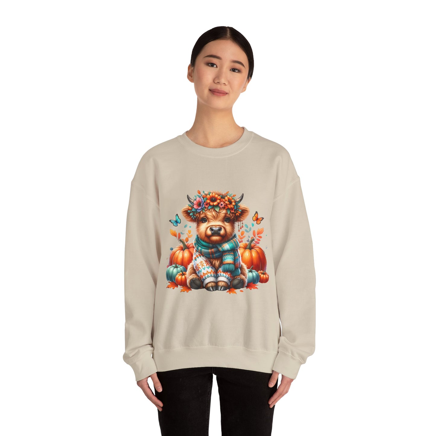 Harvest Highland Cow Sweatshirt, Cozy Fall Apparel, Gift for Animal Lovers, Autumn Fashion, Cute Farm Style