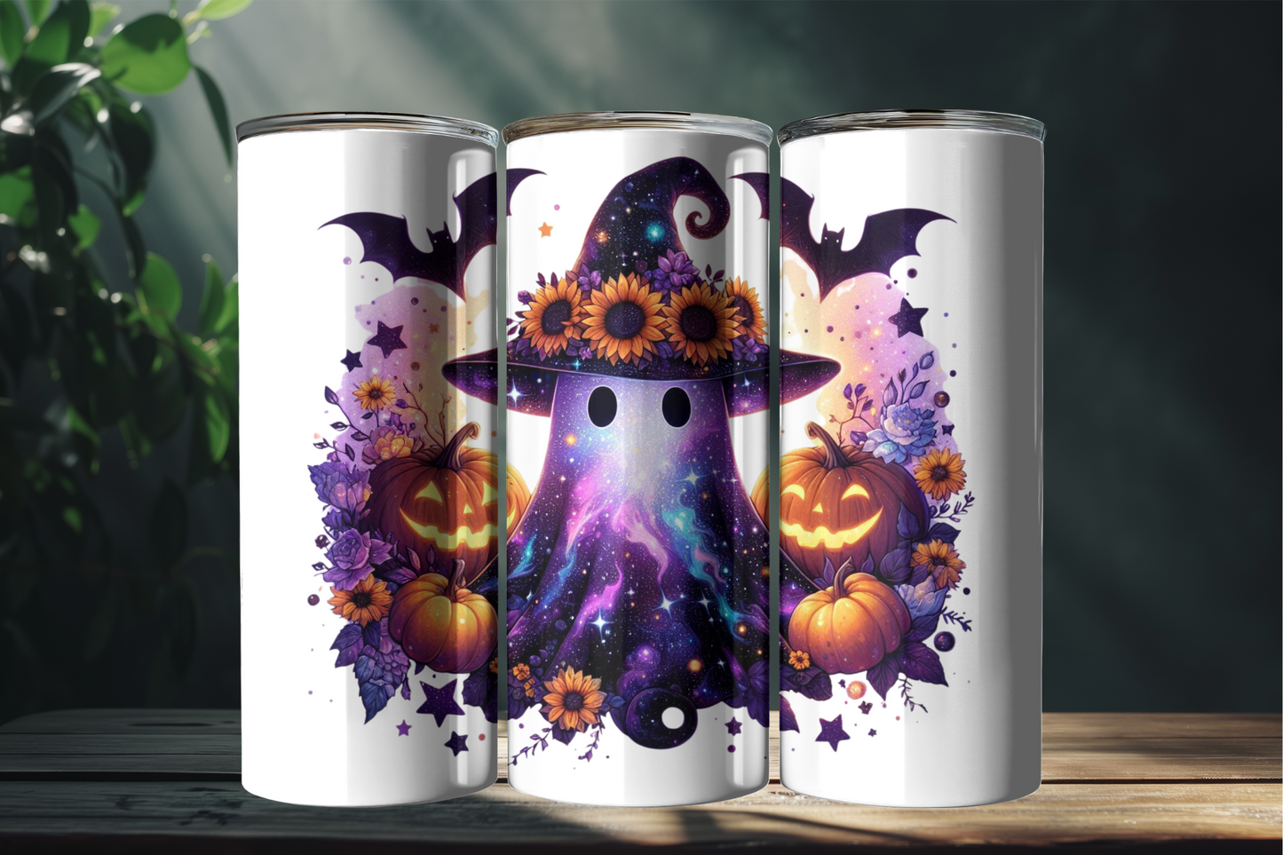Sunflower Star Ghost 20oz Tumbler with Lid and Straw