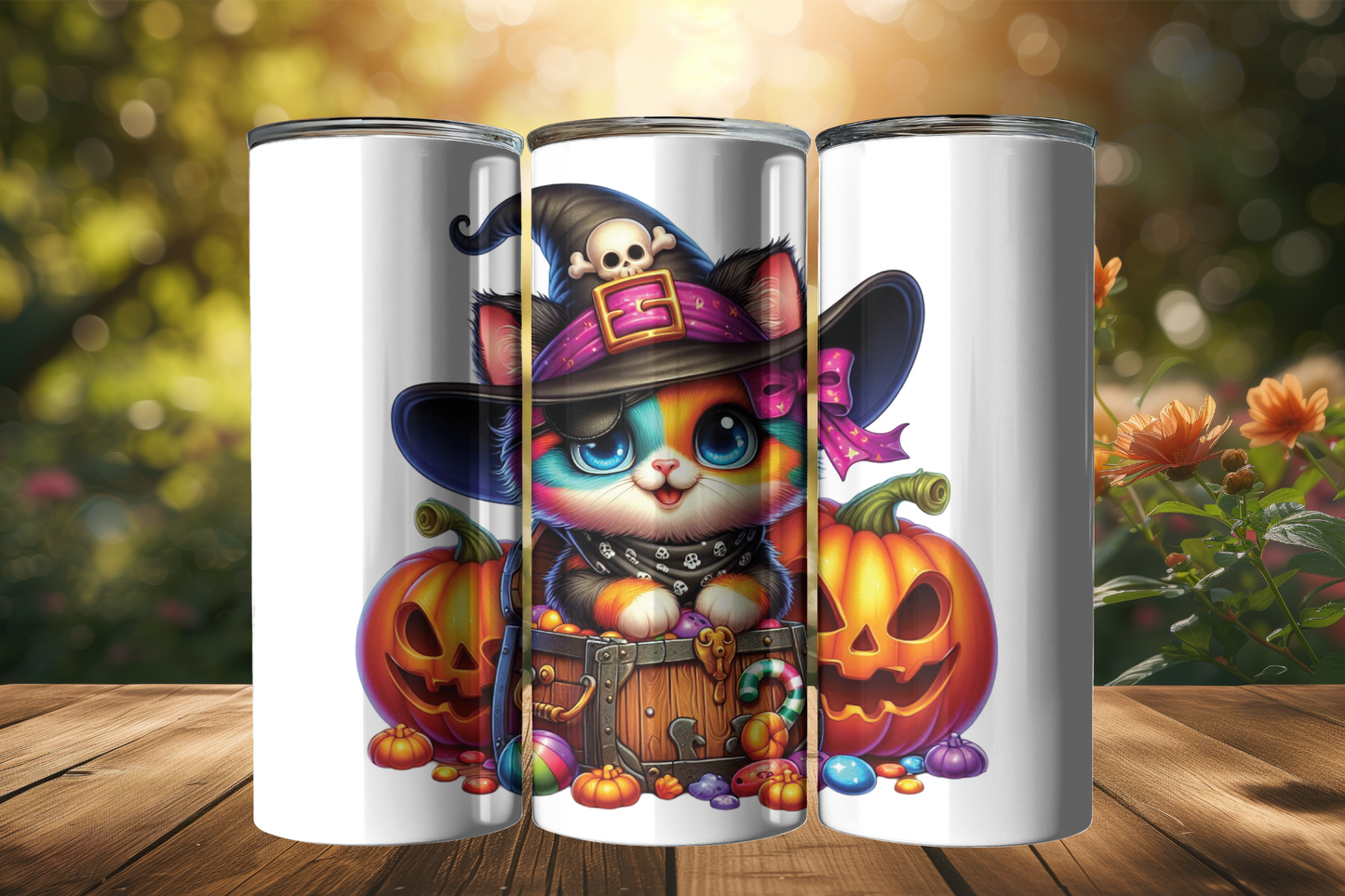 Halloween Cat 20oz Tumbler with Lid and Straw