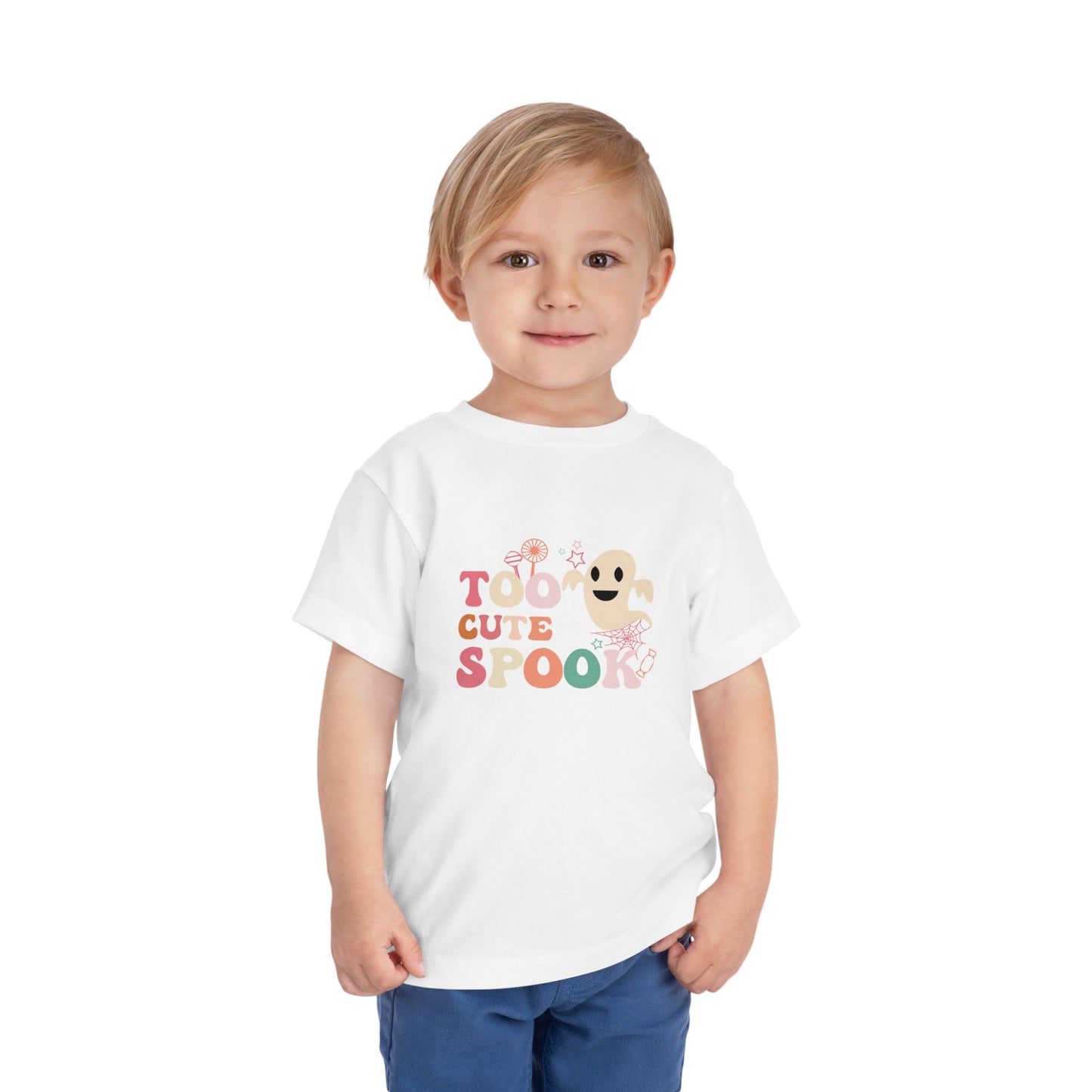 Toddler Tee with Cute Spooky Ghost Design, Halloween Kids Shirt, Trick or Treat Apparel, Toddler Ghost T-Shirt, Fall Outfit