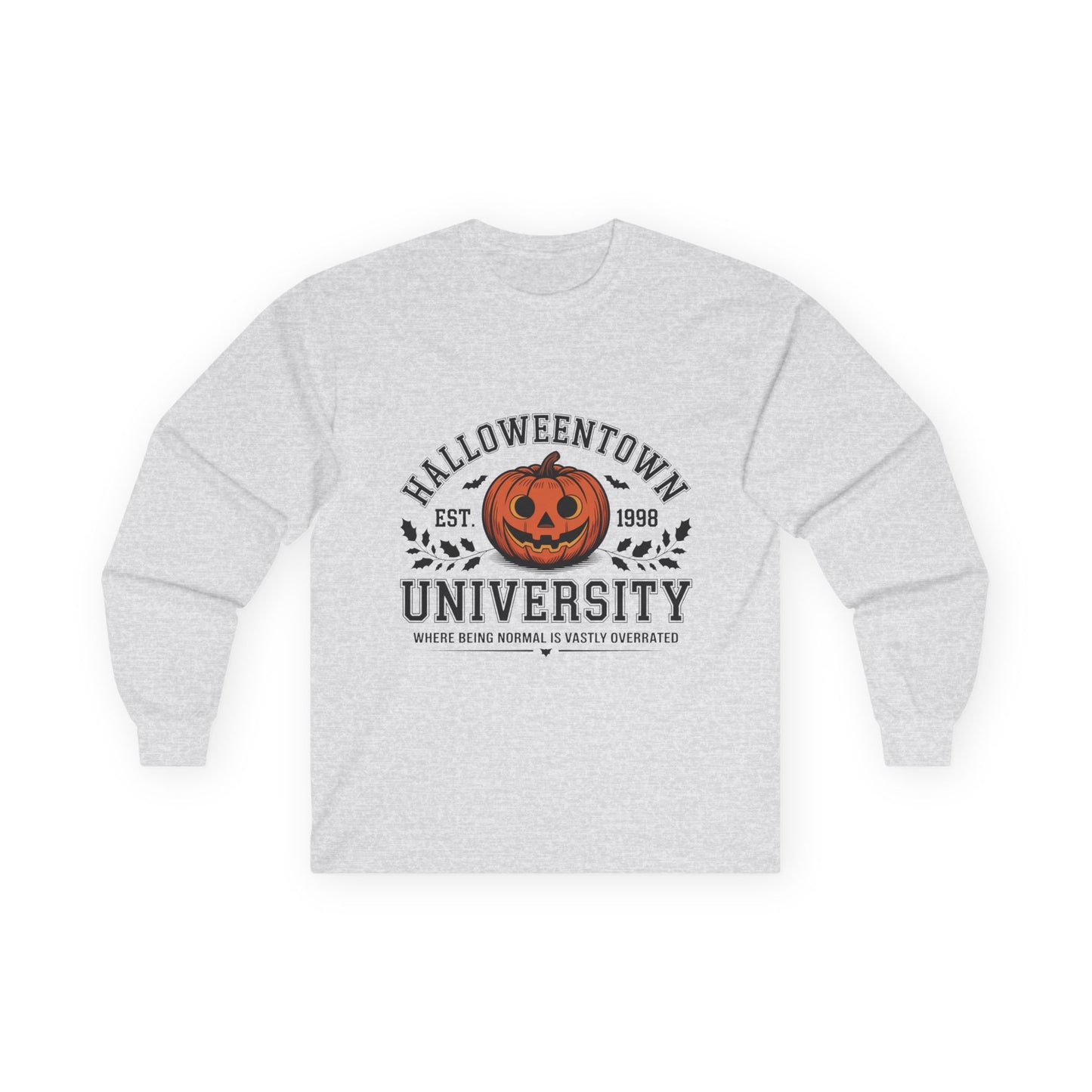 Halloween-Themed Long Sleeve Tee, Fun Fall Apparel, Cozy Layering, Perfect for Halloween Parties, Unisex Gift