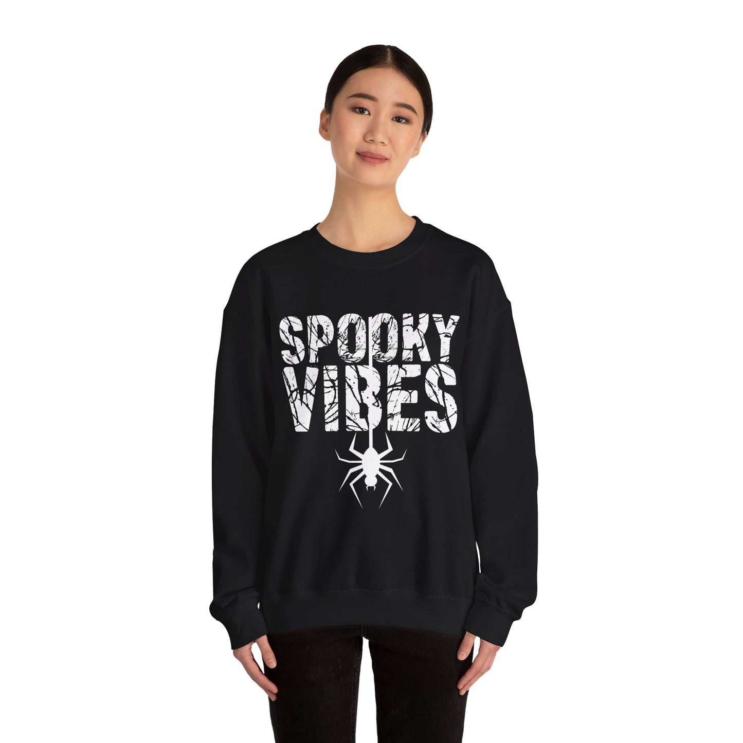 SPOOKY VIBES, Cozy Unisex Crewneck Sweatshirt - Perfect for Lounging, Gift for Him and Her, Fall Fashion, Casual Wear, Birthday Gift, Cozy Layer