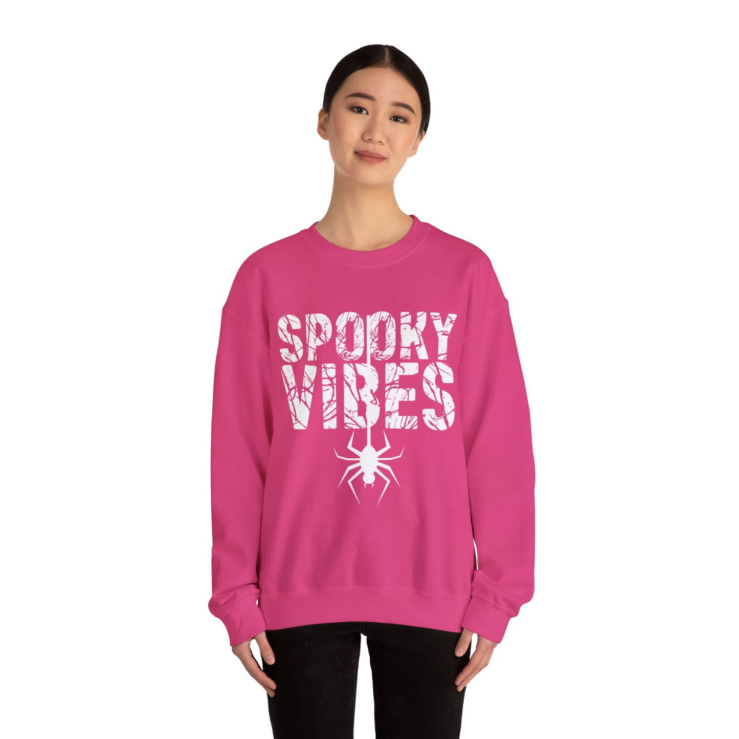 SPOOKY VIBES, Cozy Unisex Crewneck Sweatshirt - Perfect for Lounging, Gift for Him and Her, Fall Fashion, Casual Wear, Birthday Gift, Cozy Layer