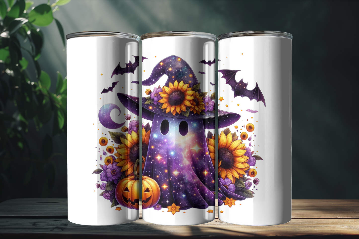 Sunflower Star Ghost 20oz Tumbler with Lid and Straw