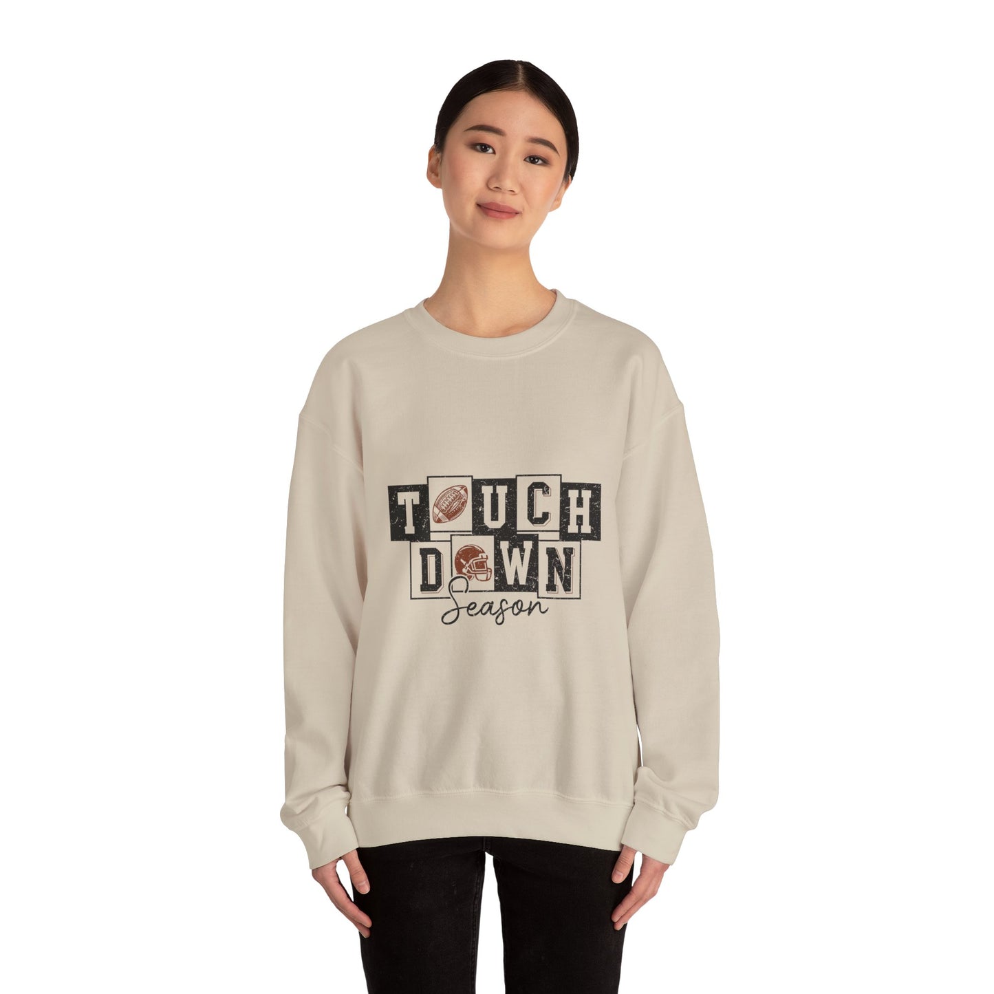 Touchdown Season Crewneck Sweatshirt | Unisex Heavy Blend | Perfect for Game Day, Football Fans, Sports Enthusiasts, Cozy Apparel