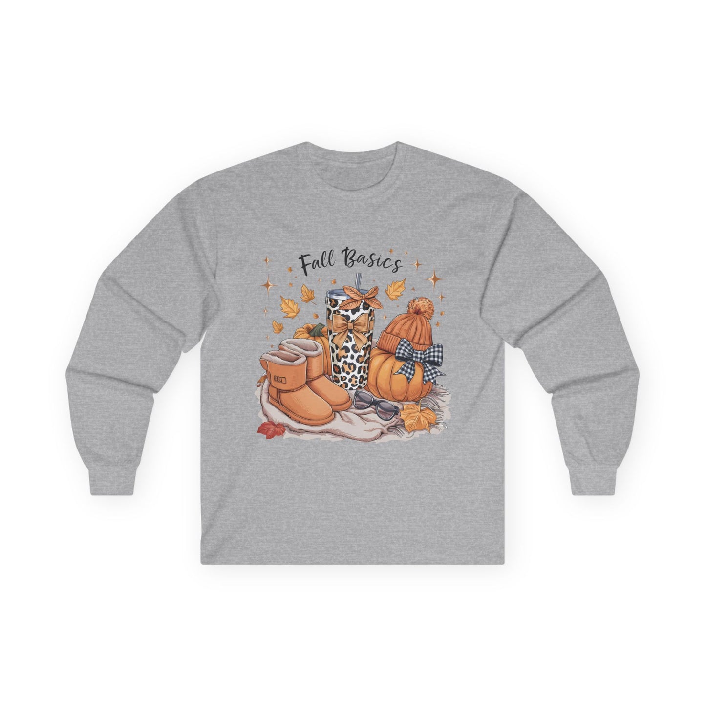 Cozy Fall Long Sleeve Tee - Perfect for Autumn, Halloween, Thanksgiving, Gift for Her, Casual Style, Bulky Sweater Look