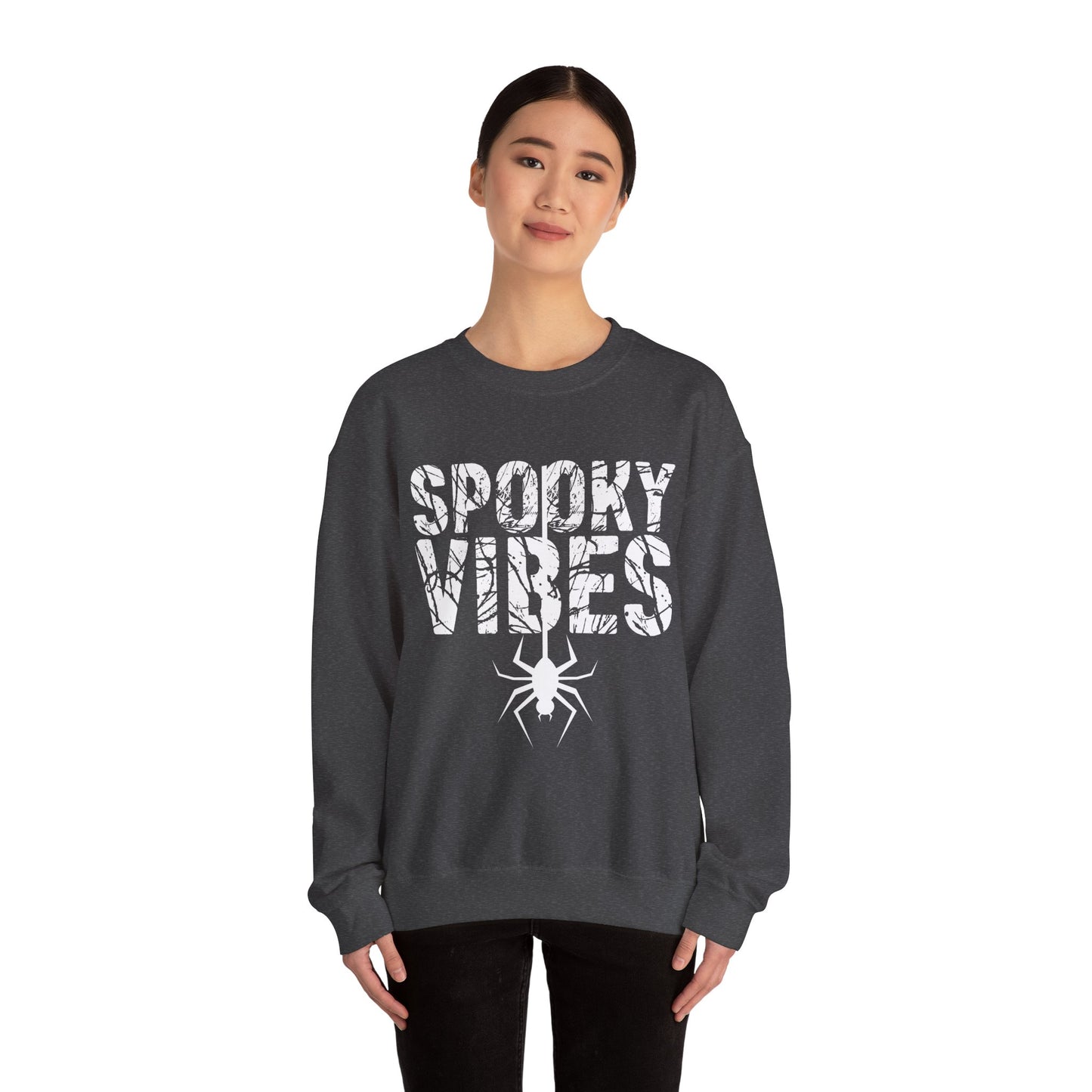 SPOOKY VIBES, Cozy Unisex Crewneck Sweatshirt - Perfect for Lounging, Gift for Him and Her, Fall Fashion, Casual Wear, Birthday Gift, Cozy Layer