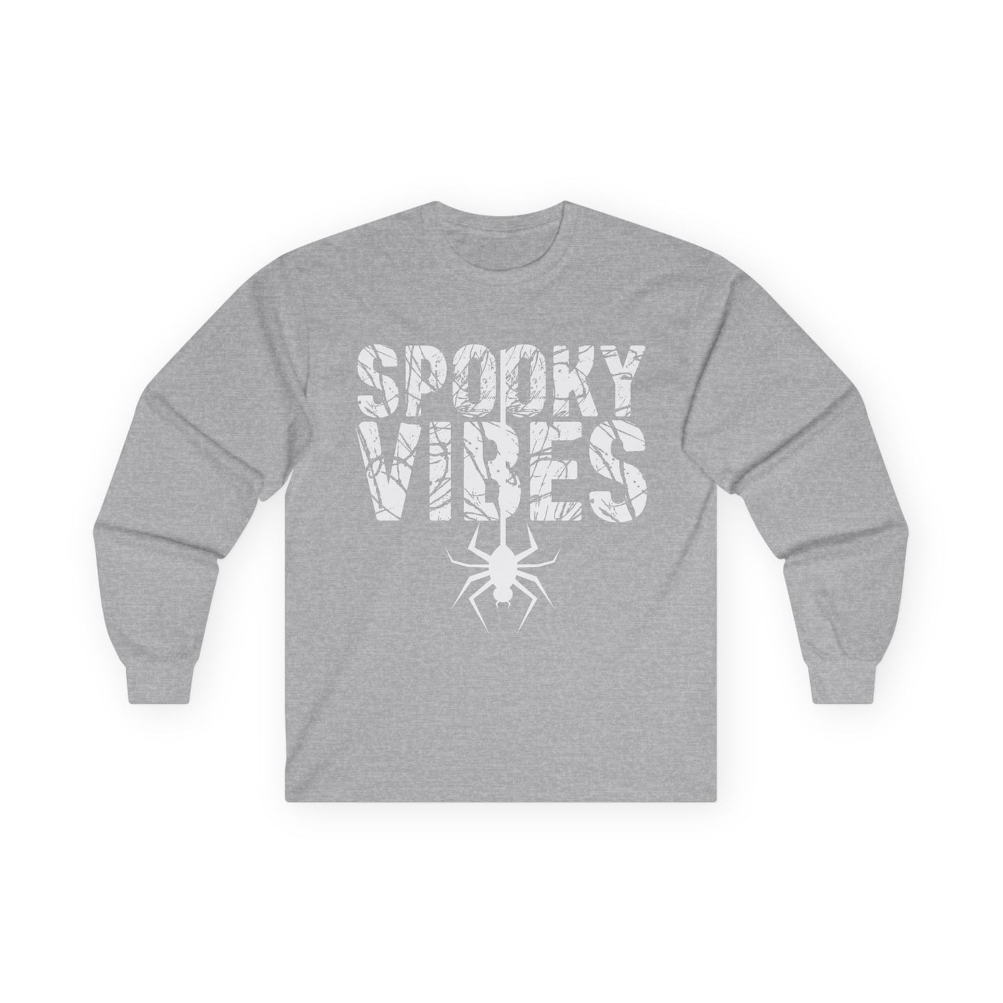 Spooky Vibes Long Sleeve Tee | Halloween Shirt, Ghostly Apparel, Fall Fashion, Unisex Graphic Top, Perfect for Halloween Parties