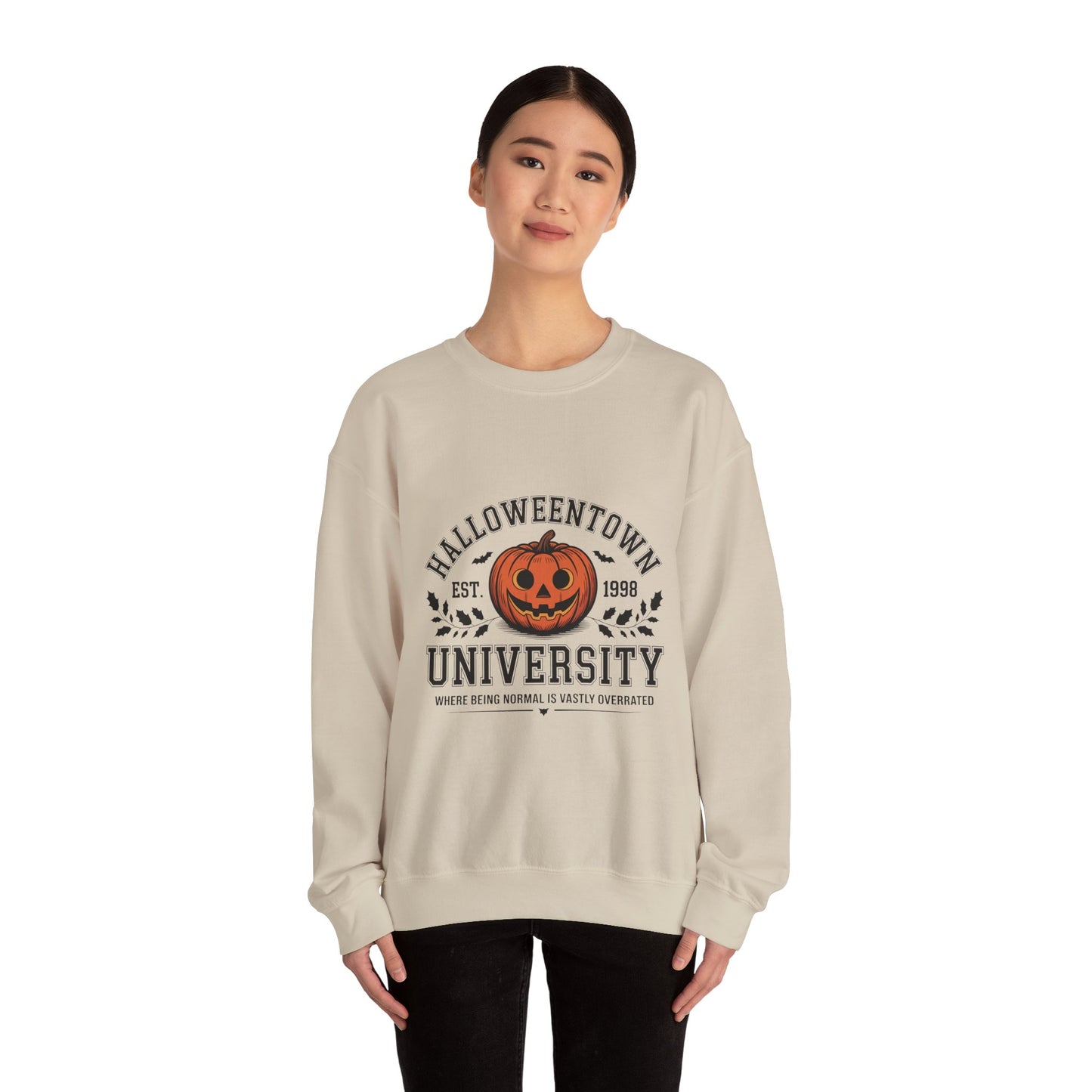 Halloween Town University Sweatshirt | Cozy Fall Apparel, Unisex Crewneck, Pumpkin Design, Halloween Gifts, Casual Style