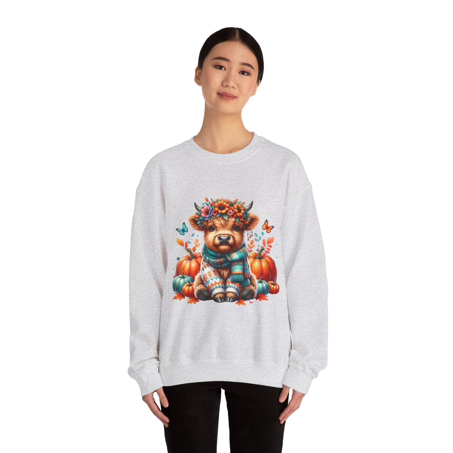 Harvest Highland Cow Sweatshirt, Cozy Fall Apparel, Gift for Animal Lovers, Autumn Fashion, Cute Farm Style