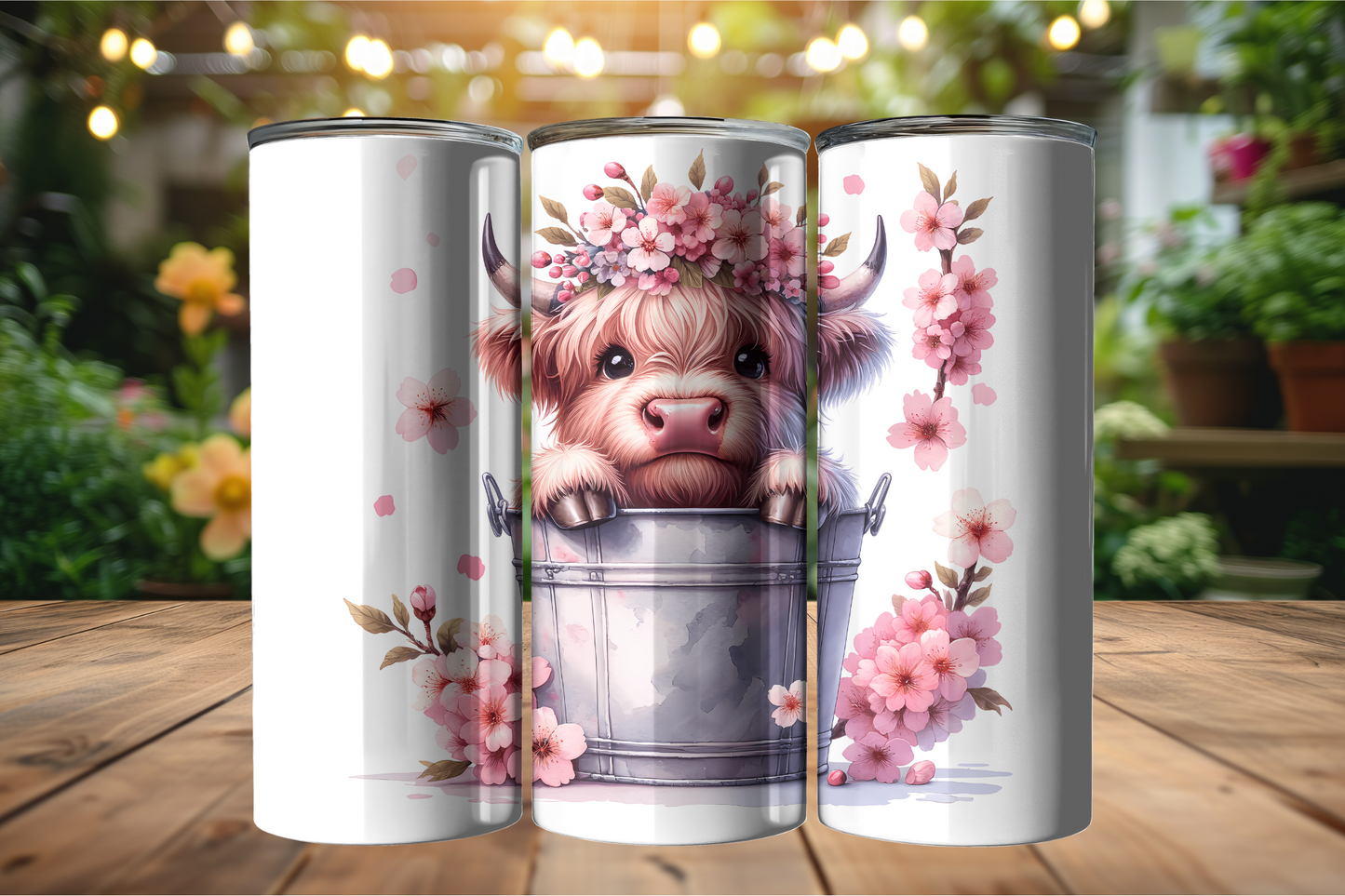 Cute Highland Cow in Bucket 20oz Tumbler