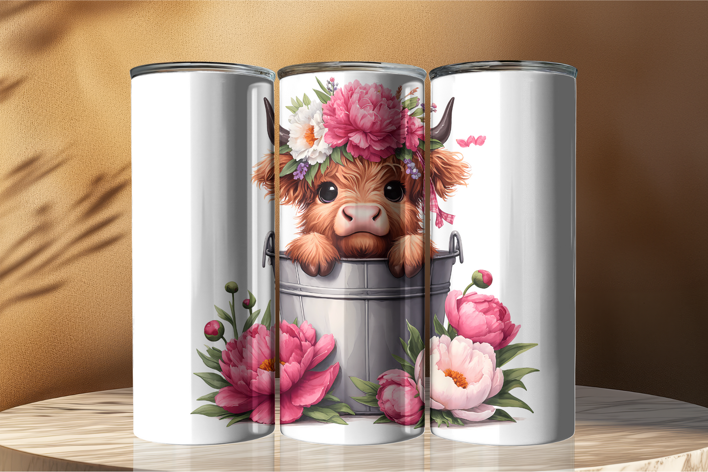 Cute Highland Cow in Bucket 20oz Tumbler