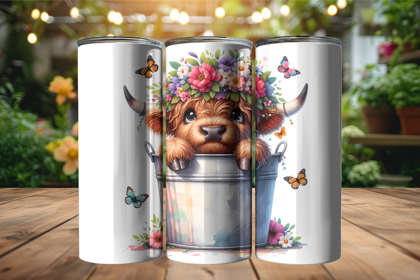 Cute Highland Cow in Bucket 20oz Tumbler