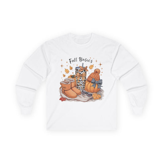 Cozy Fall Long Sleeve Tee - Perfect for Autumn, Halloween, Thanksgiving, Gift for Her, Casual Style, Bulky Sweater Look