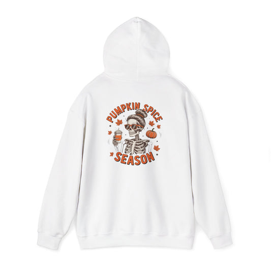 Fall Vibes Skeleton Hoodie, Unisex Halloween Sweatshirt, Cozy Pumpkin Spice Sweatshirt, Unique Autumn Gift, Spooky Season Apparel