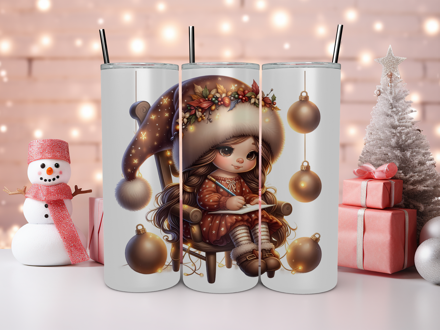 Christmas Girl Gnome 20oz Tumbler