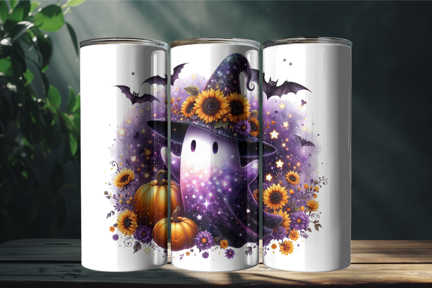 Sunflower Star Ghost 20oz Tumbler with Lid and Straw