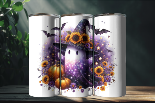 Sunflower Star Ghost 20oz Tumbler with Lid and Straw