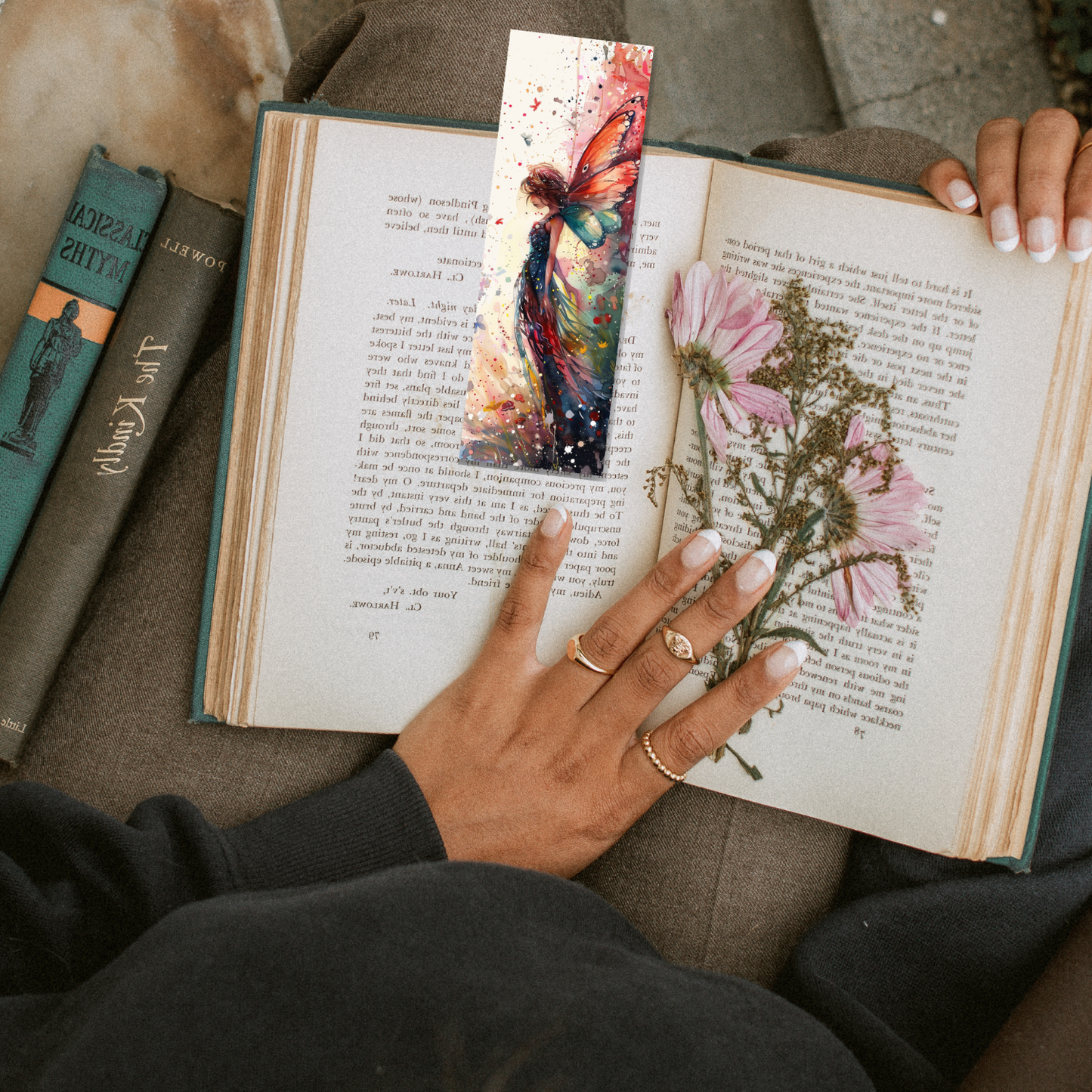 Fairy Metal Bookmark with Colored Tassel