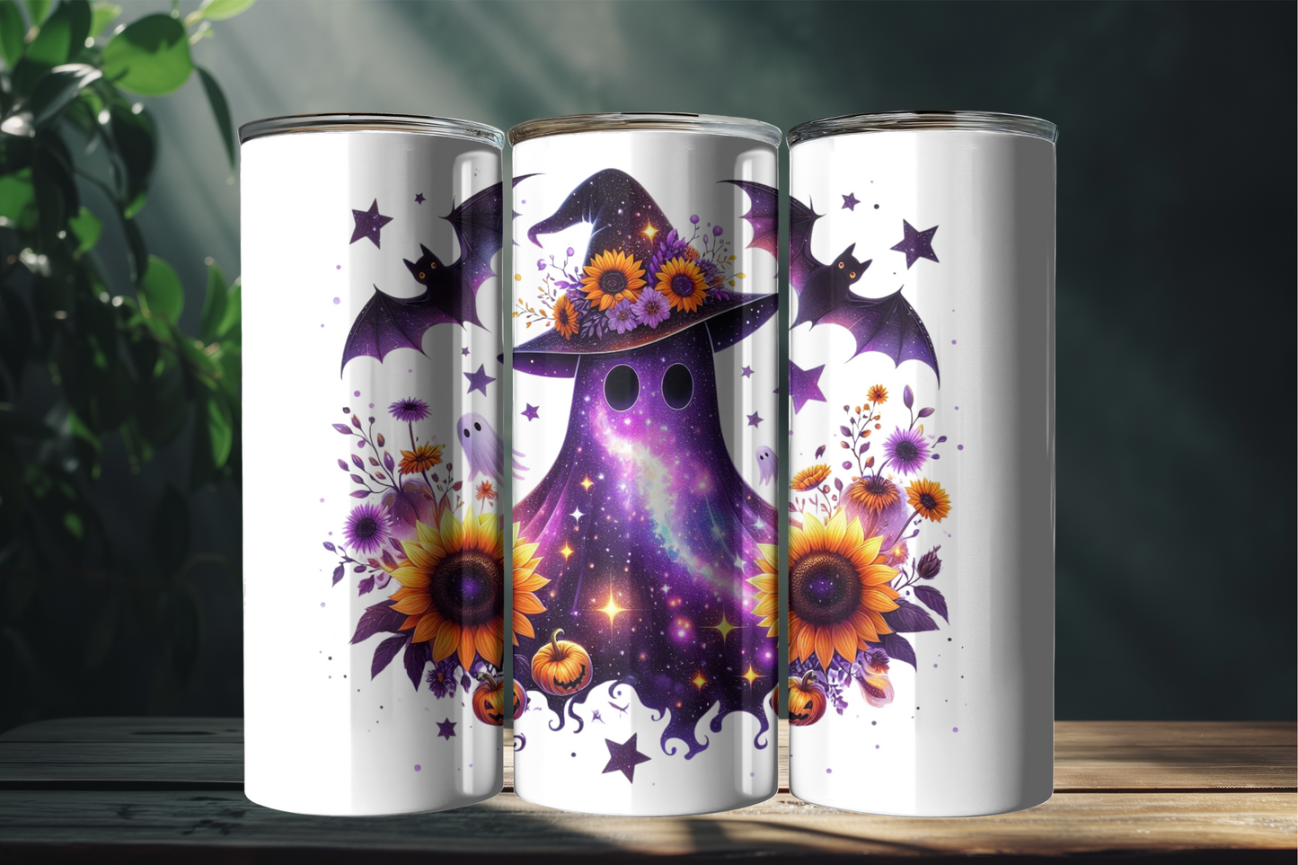 Sunflower Star Ghost 20oz Tumbler with Lid and Straw
