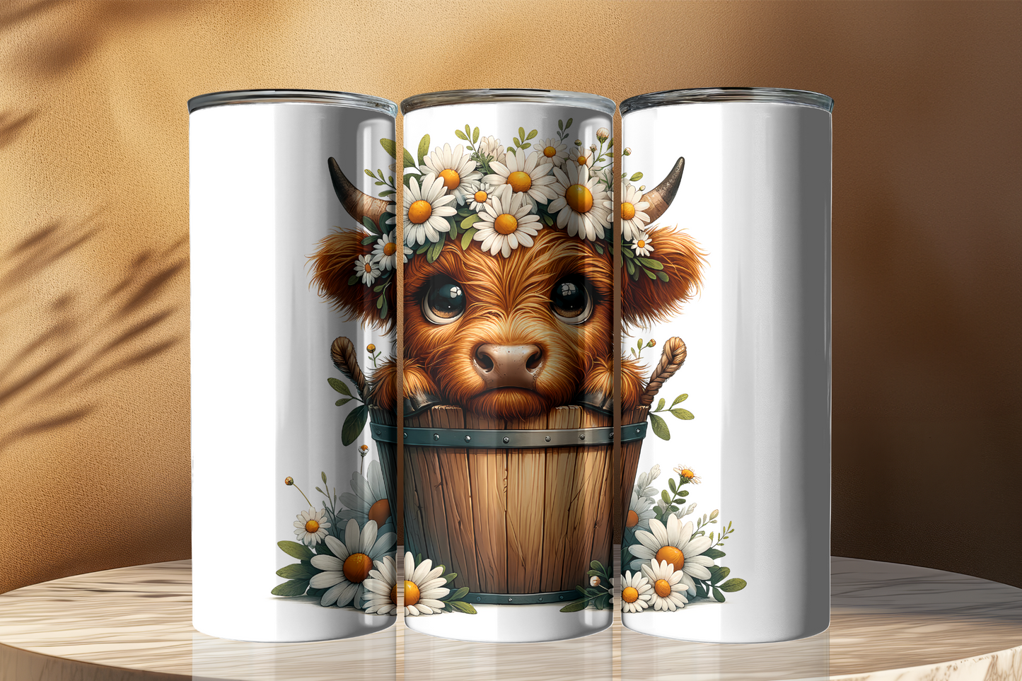 Cute Highland Cow in Bucket 20oz Tumbler