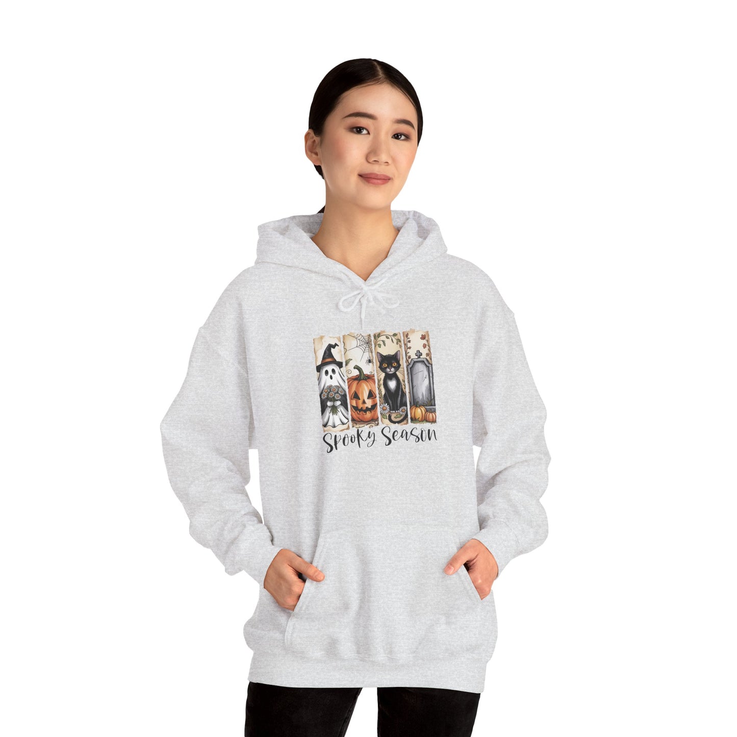 Spooky Season Hooded Sweatshirt | Halloween Fashion, Cozy Hoodie, Dog Lover Gift, Fall Apparel, Unisex Sweatshirt